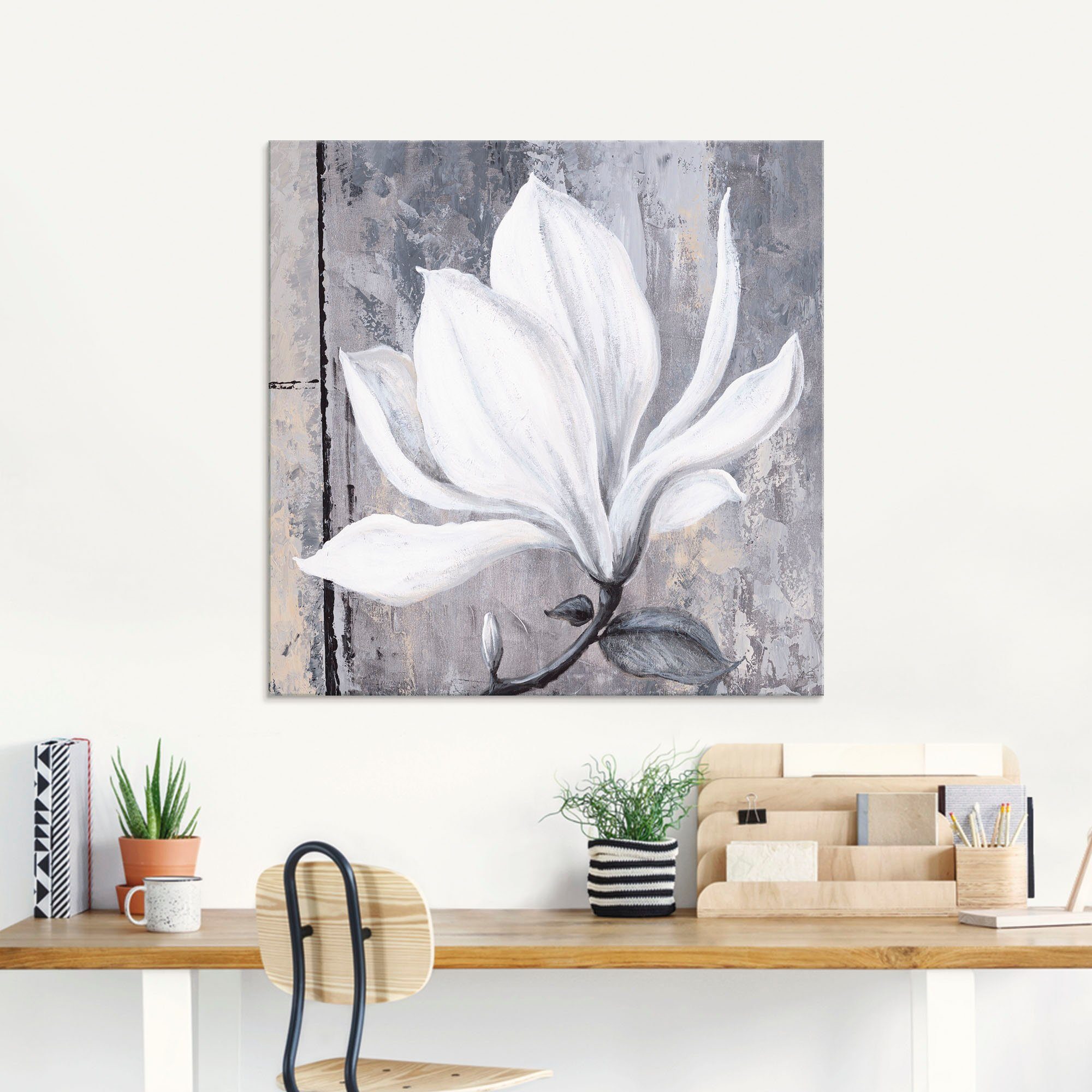 Artland Print op glas Klassieke magnolia in verschillende maten