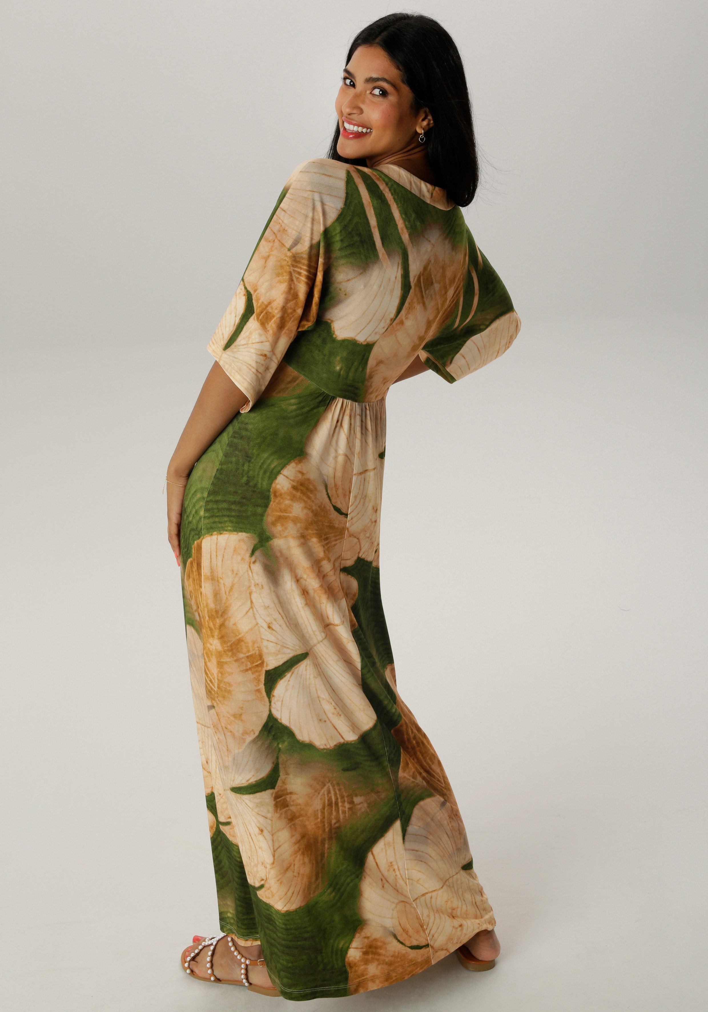 Aniston SELECTED Maxi-jurk met wijde 3 4-mouwen nieuwe collectie