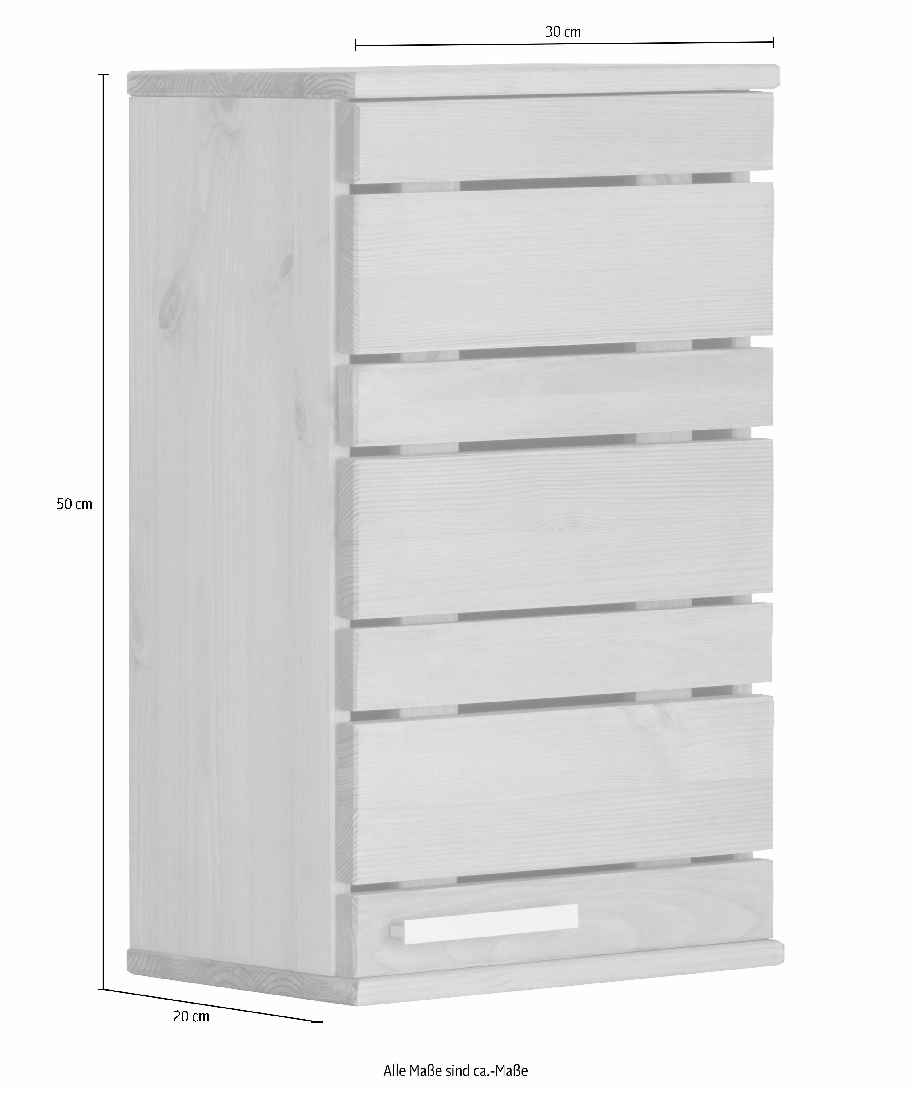 Home affaire Hangend kastje Josie Breedte 30 cm, van massief hout, verstelbare plank, metalen greep