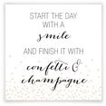 wall-art poster start the day with a smile poster, artprint, wandposter (1 stuk) wit