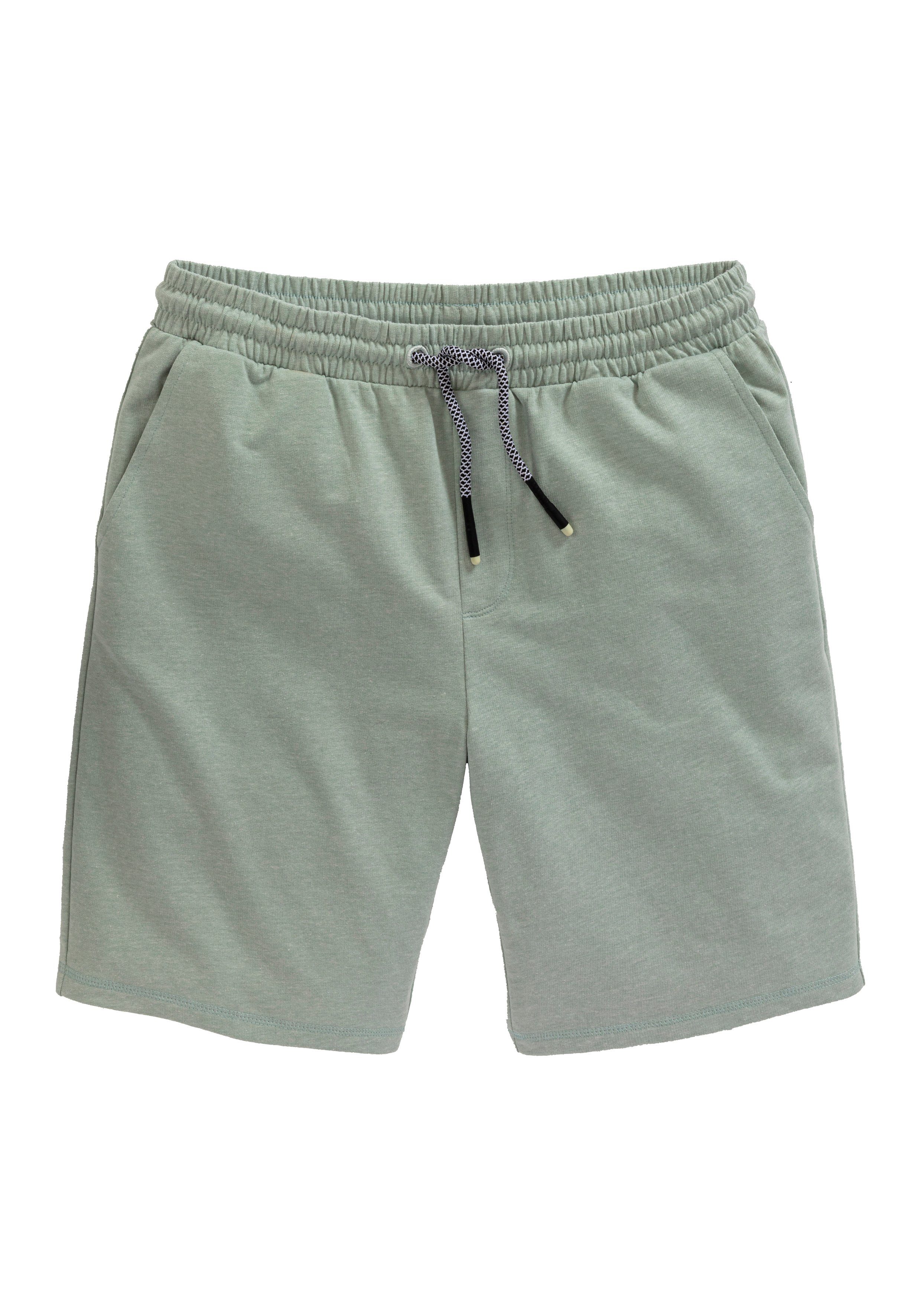 John Devin Sweatshort Wijd model in melange-look van katoenmix