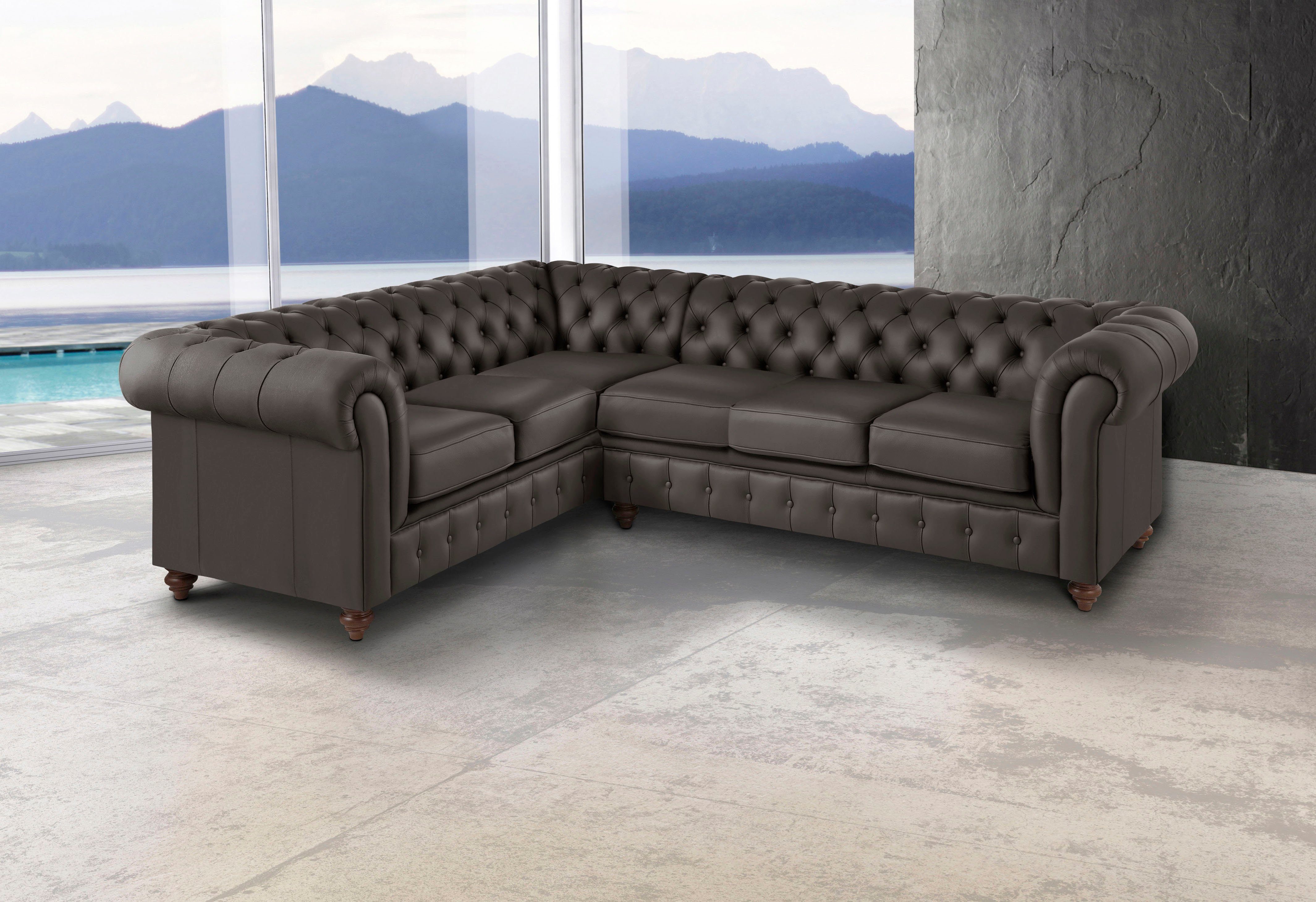 Premium collection by Home affaire Chesterfield-bank CHESTERFIELD met knoopsluiting, ook in leer