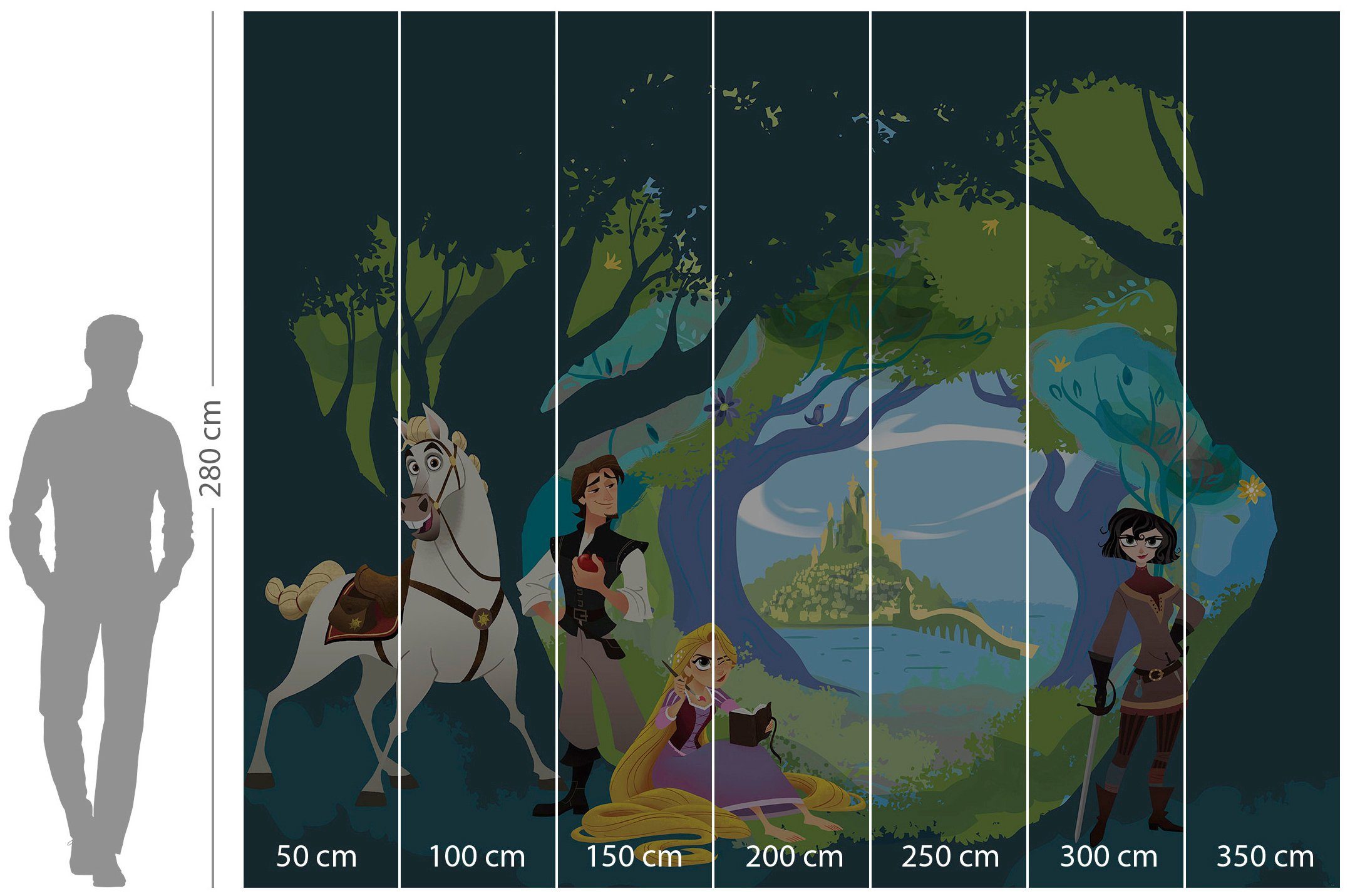 Komar Vliesbehang Digitale print vlies - Tangled - Afmeting 350 x 280 cm