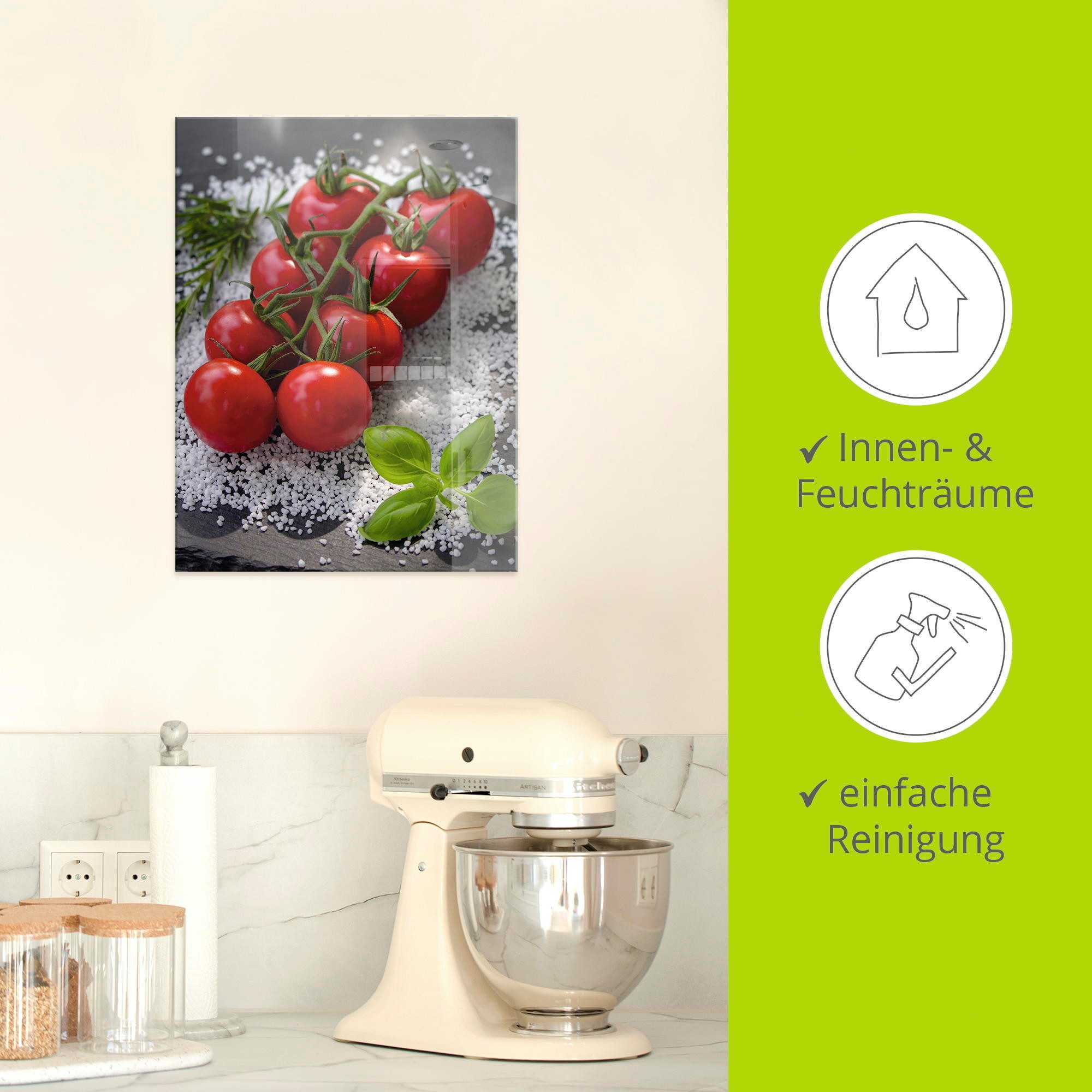 Artland Print op glas Tomatentros op zout in verschillende maten