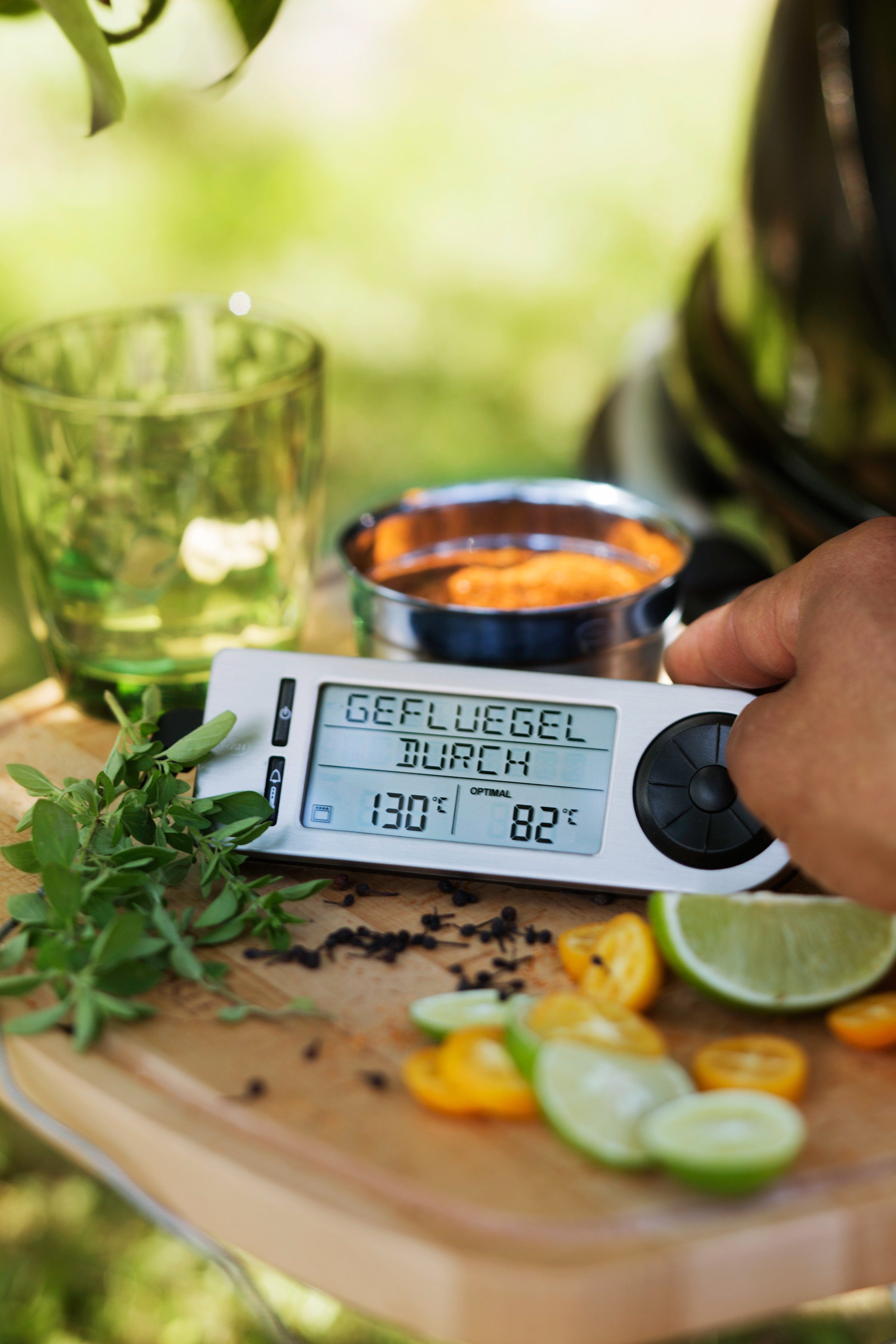 ROESLE Grillthermometer SlideX, 25086 digitale kerntemperatuurmeter, 5 niveaus, –20 / +250 °c