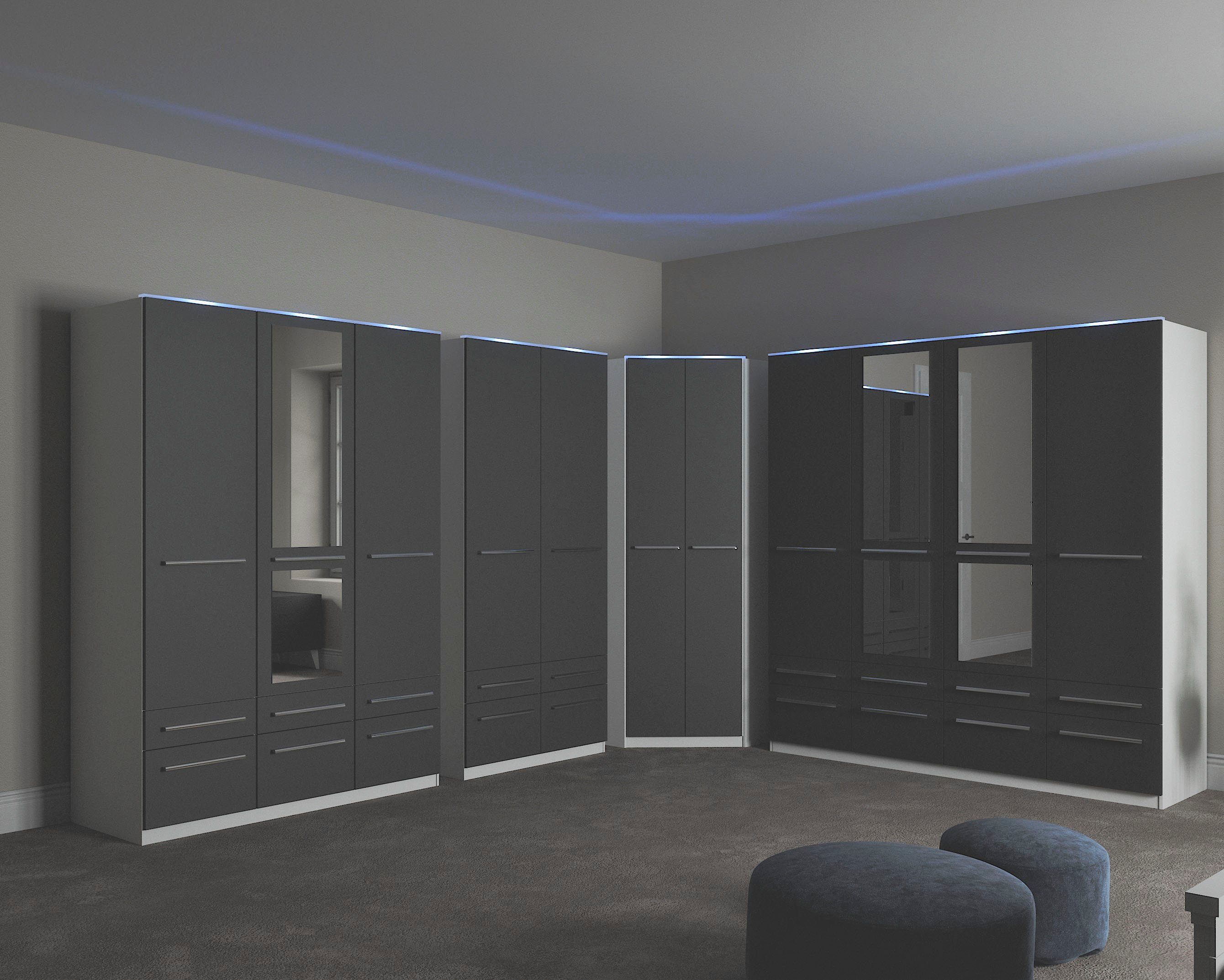 priess Kledingkast Kast garderobe waskast Barcelona in 5 breedtes veel opbergruimte, ruime lades, met spiegel, made in germany