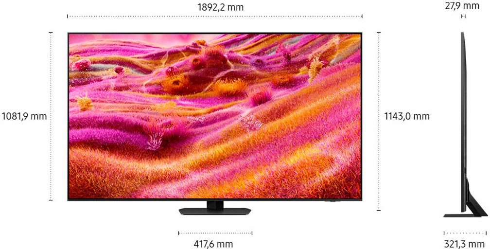 Samsung QLED-TV GQ85QN90FAT QLED Mini LED-televisie, NQ HDR+, Glare Free, Upscaling Pro, Dolby Atmos & AI Sound, tot 165Hz