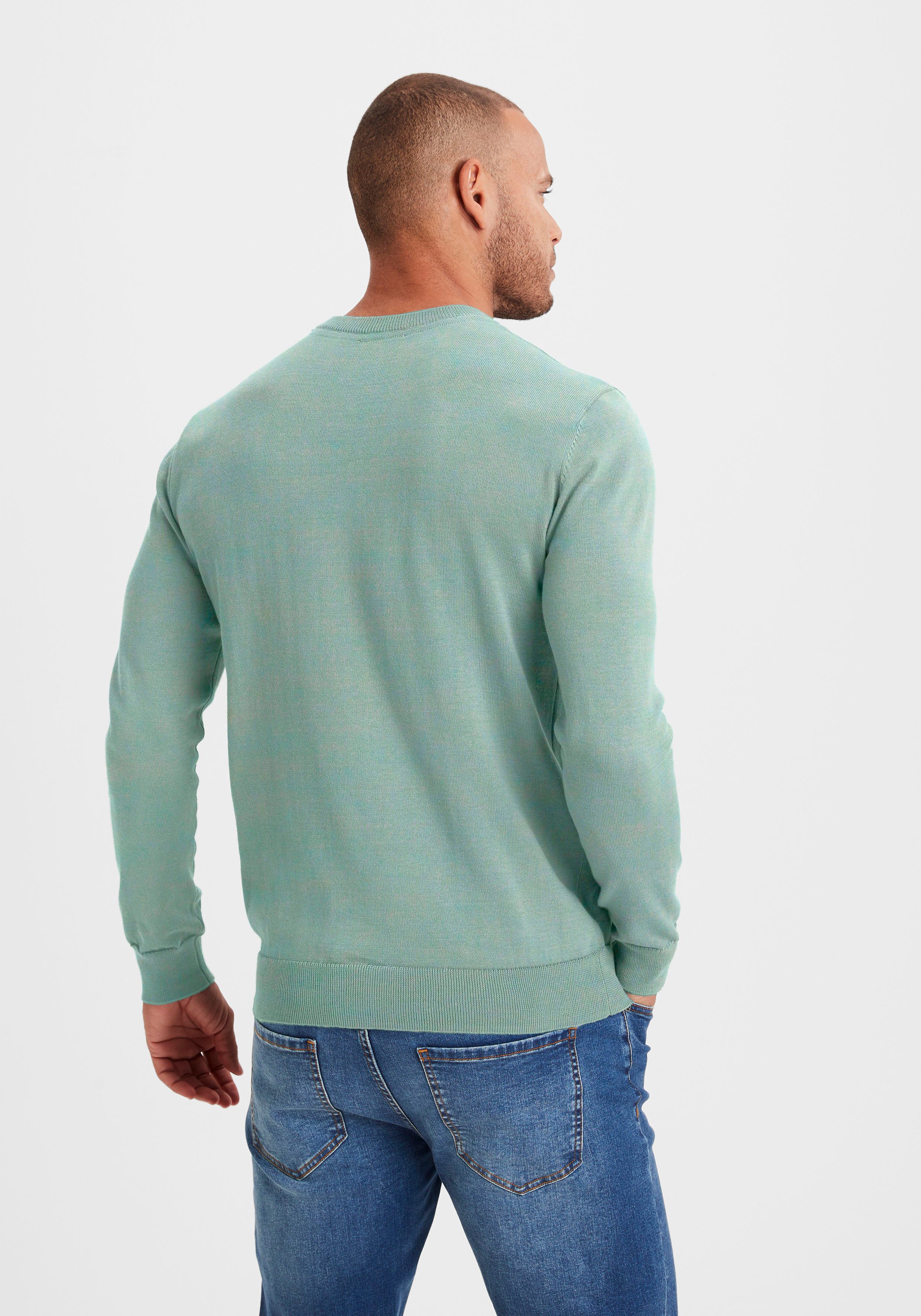 H.I.S Gebreide trui Regular fit lange mouwen pullover van fijn breiwerk katoenmix