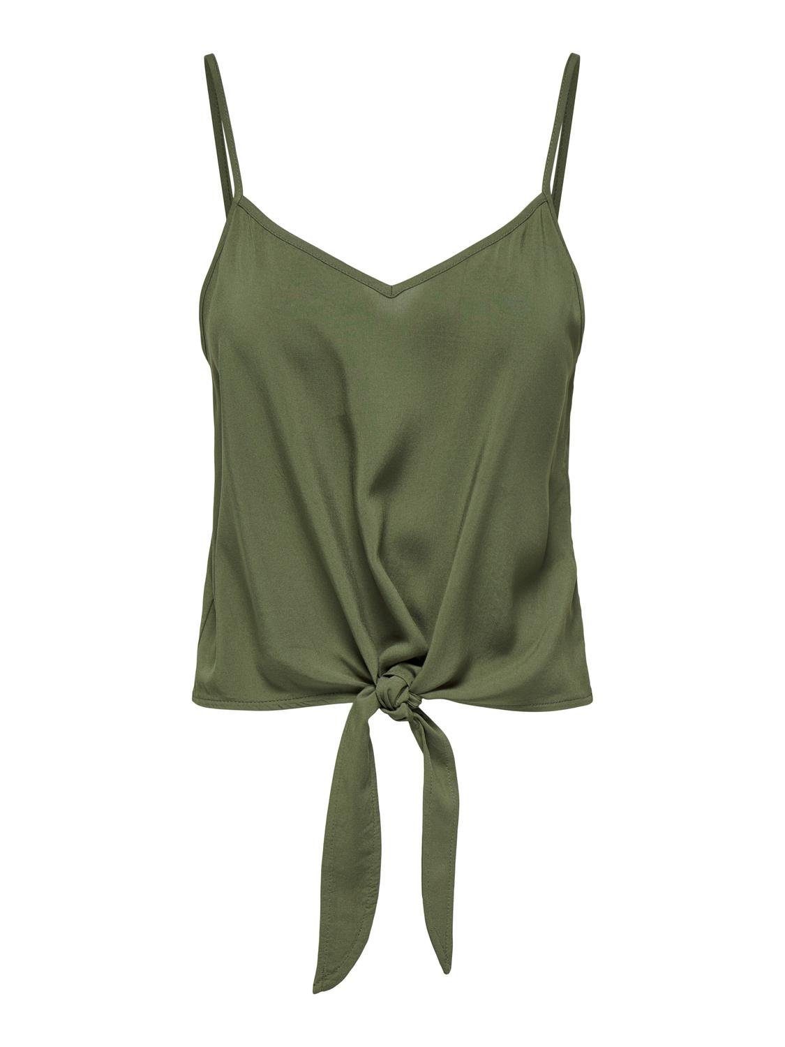 Only Top met spaghettibandjes ONLNOVA LIFE VIS KNOT SINGLET SOLID