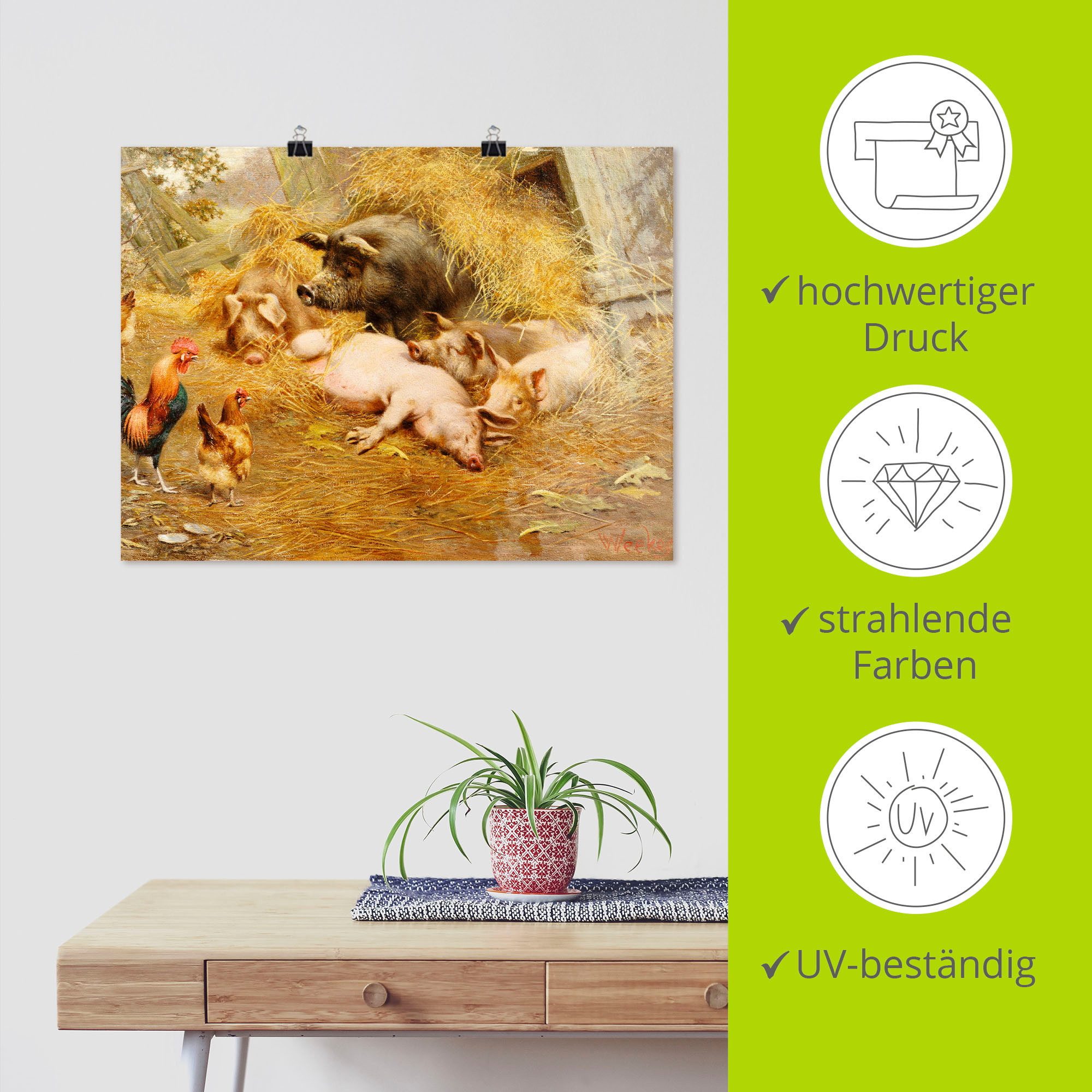 Artland Artprint Gelukkige dieren. als artprint op linnen, poster in verschillende formaten maten