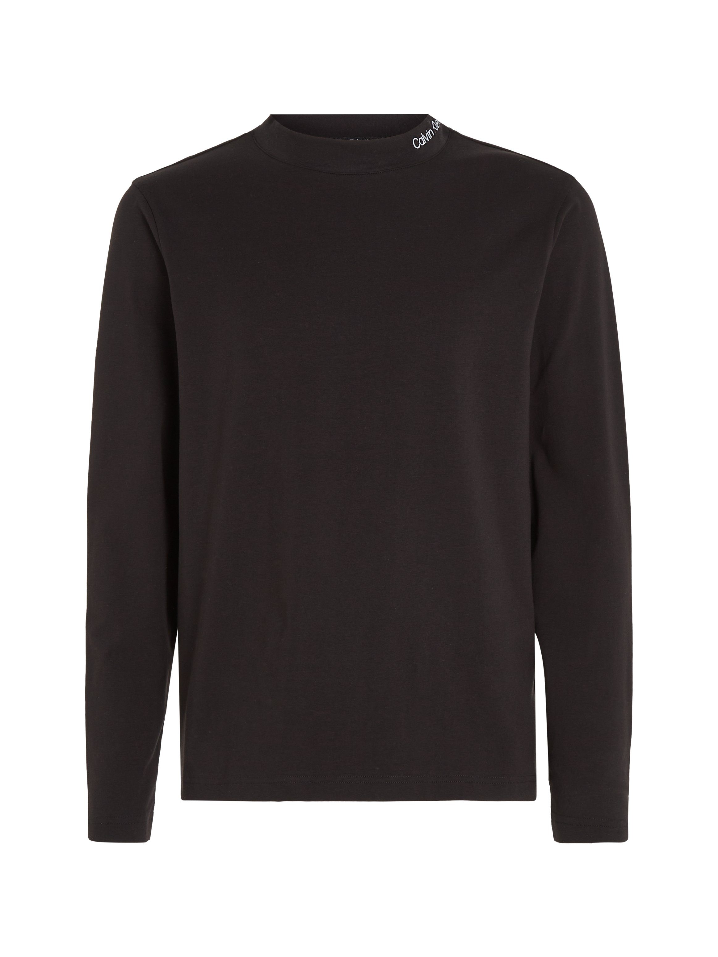 Calvin Klein Shirt met lange mouwen LOGO MOCK NECK LS T-SHIRT