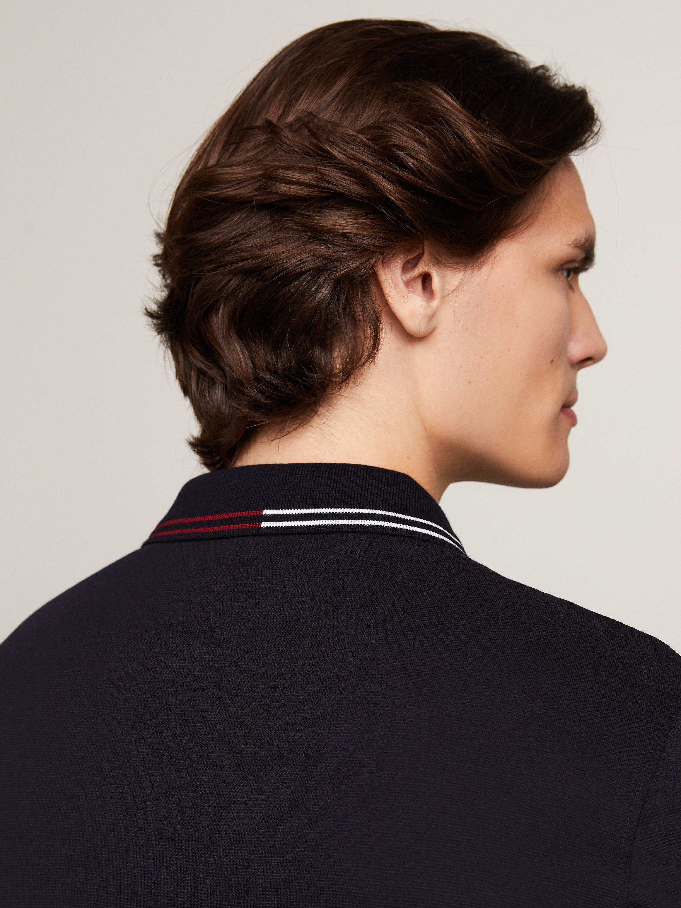 Tommy Hilfiger Poloshirt RWB ZIP PLACKET TIPPING REG POLO met contrasterende strepen aan de kraag