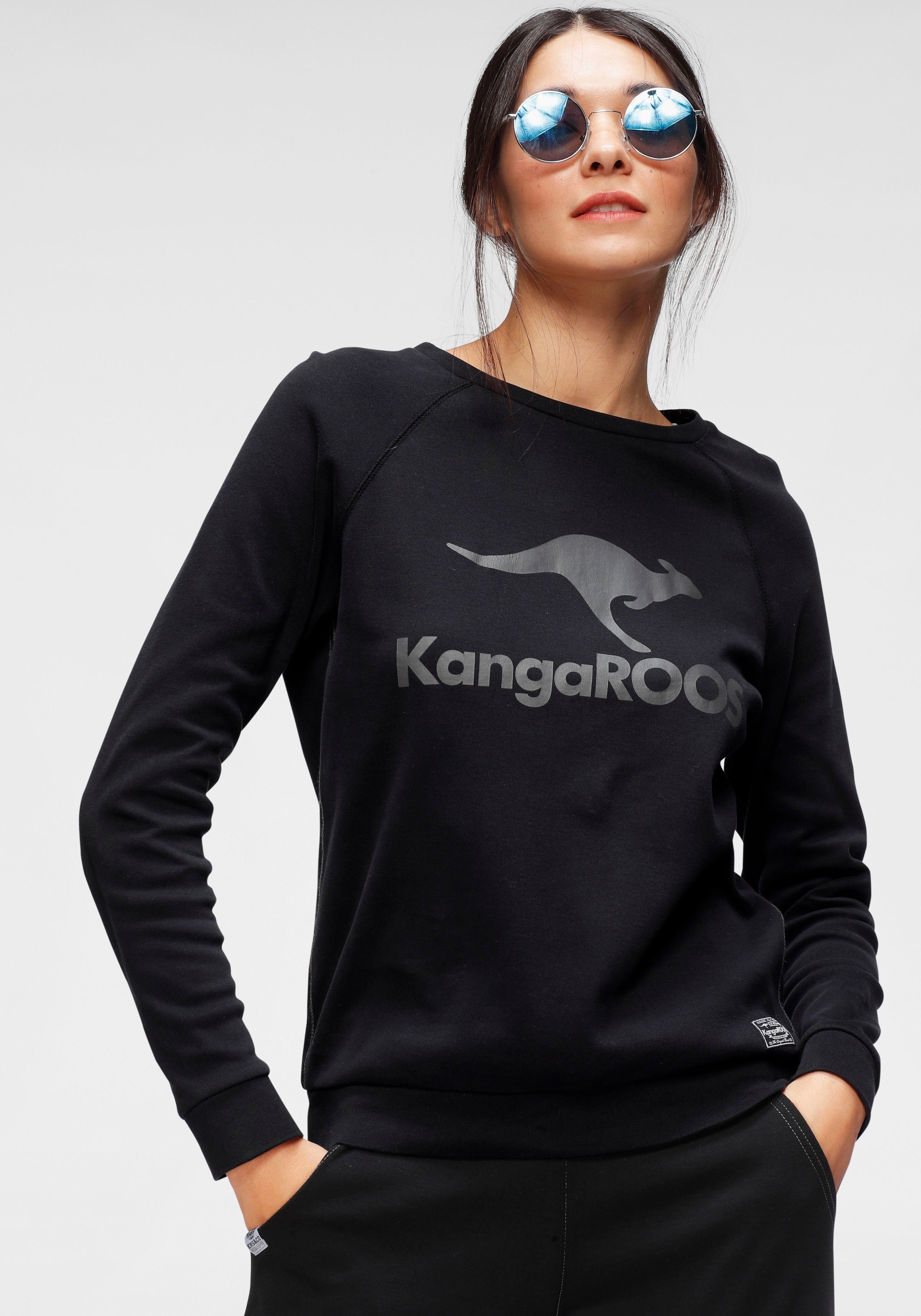 KangaROOS Sweatshirt Lange mouwen, figuurvolgende snit, met print, ronde hals