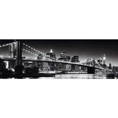 HOME AFFAIRE artprint New York Brooklyn Bridge black & , 90x30 cm
