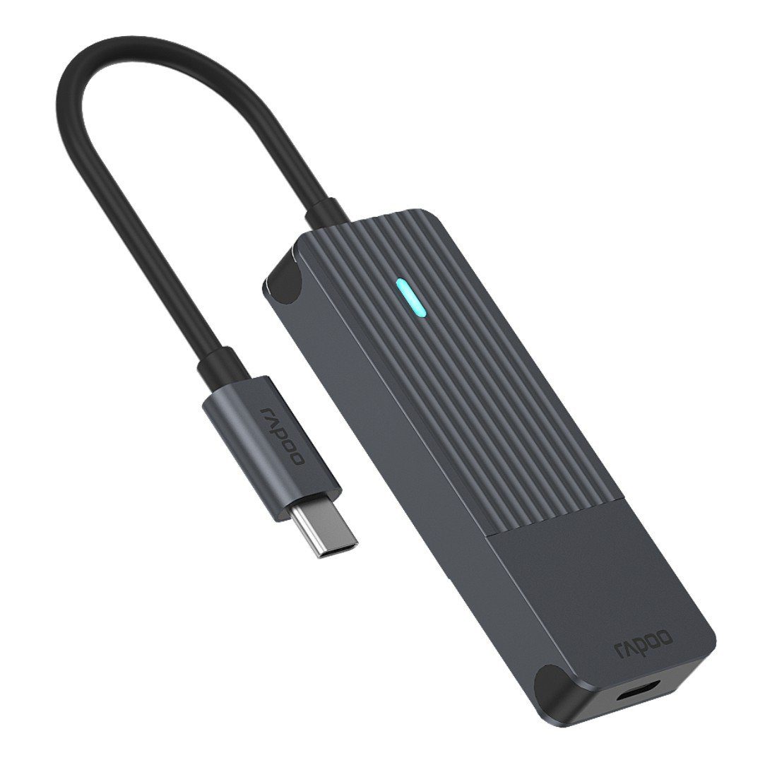 Rapoo USB-adapter UCH-4003 USB-C hub, USB-C naar USB-A en USB-C, grijs