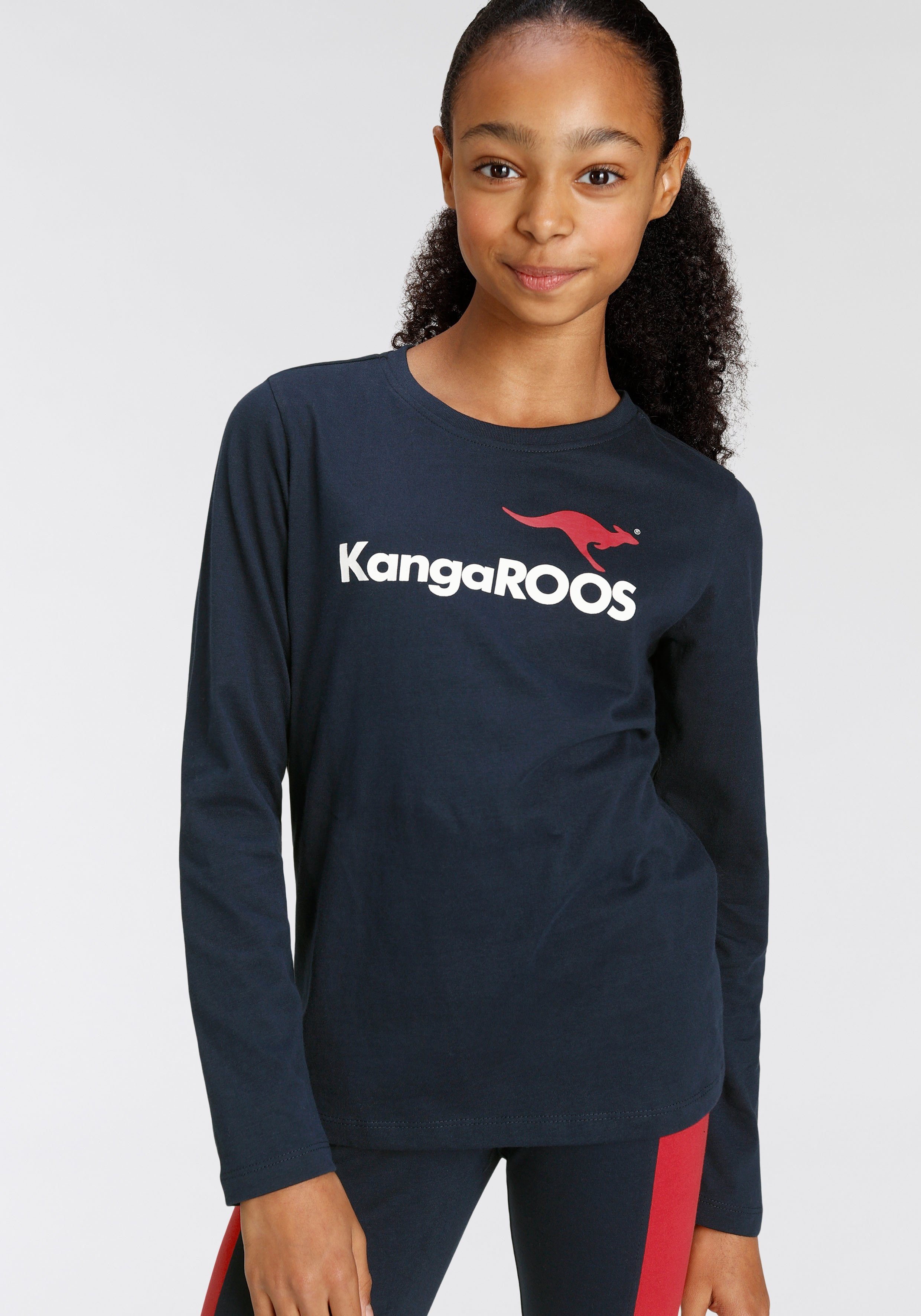 KangaROOS Shirt met lange mouwen BASIC LOGO Lange mouw, met vrolijke print, ronde halslijn, van...