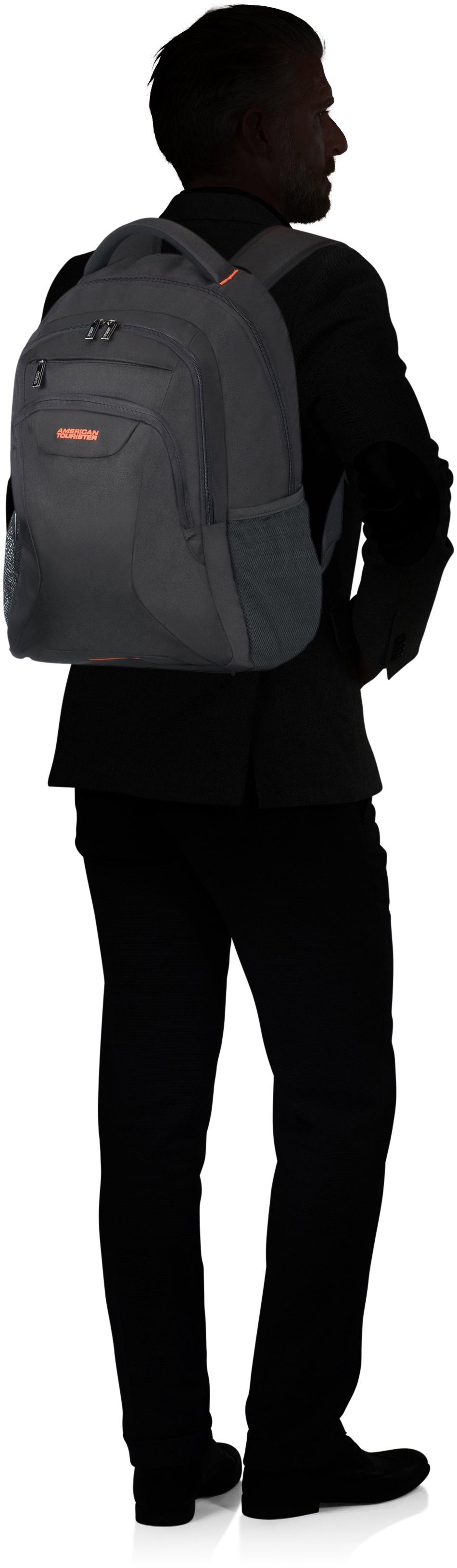 American Tourister Laptoprugzak AT WORK 17.3 black orange Kinderreisekoffer kindertrolley handbagage harde koffer