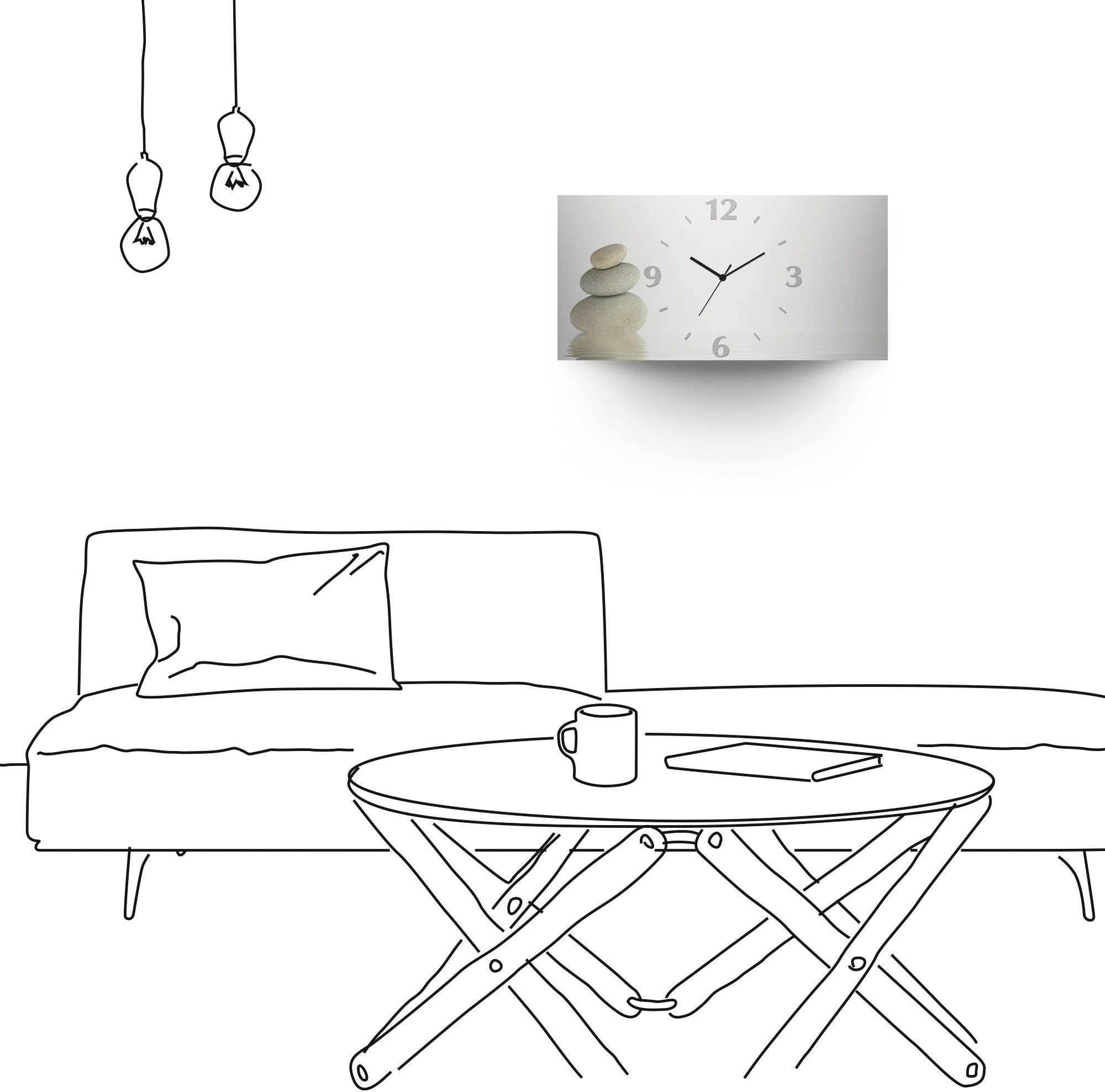 Artland Wandklok Zen vrede 3d-look geschulpt, met kwarts- of radiografisch uurwerk, verschillende maten