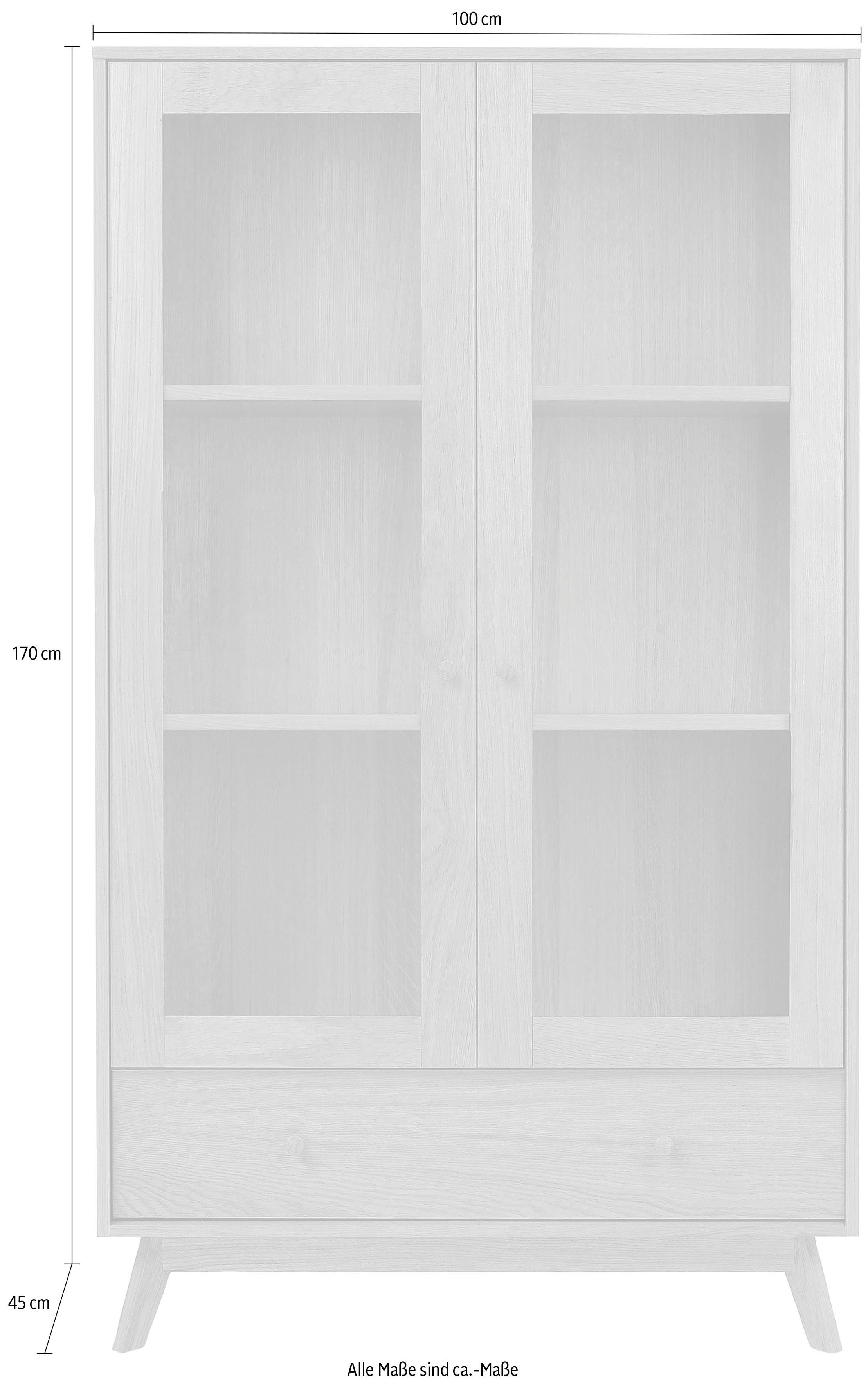 Woodman Vitrinekast Kensal in eenvoudig scandinavisch design, houtfineer van eiken