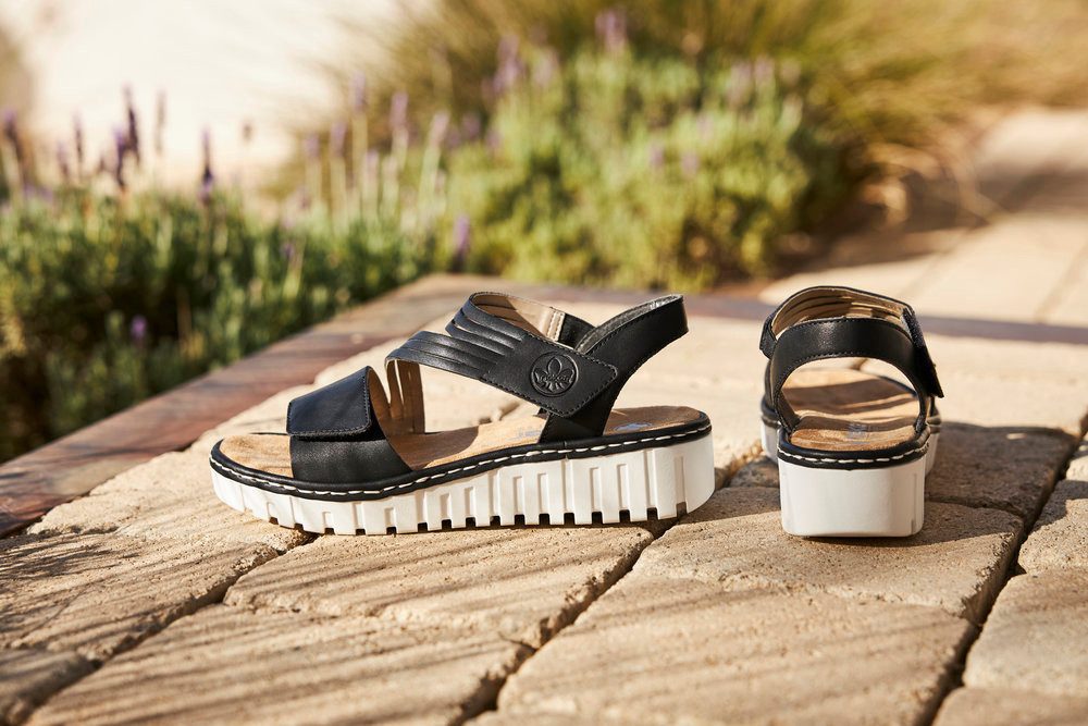 Rieker Plateausandalen Zomerschoen, sandaal, sleehak, met klittenband
