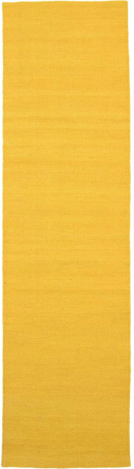 morgenland Loper KELIM FANCY UNI lopers maat 80 cm x 300 cm x 7 mm goud