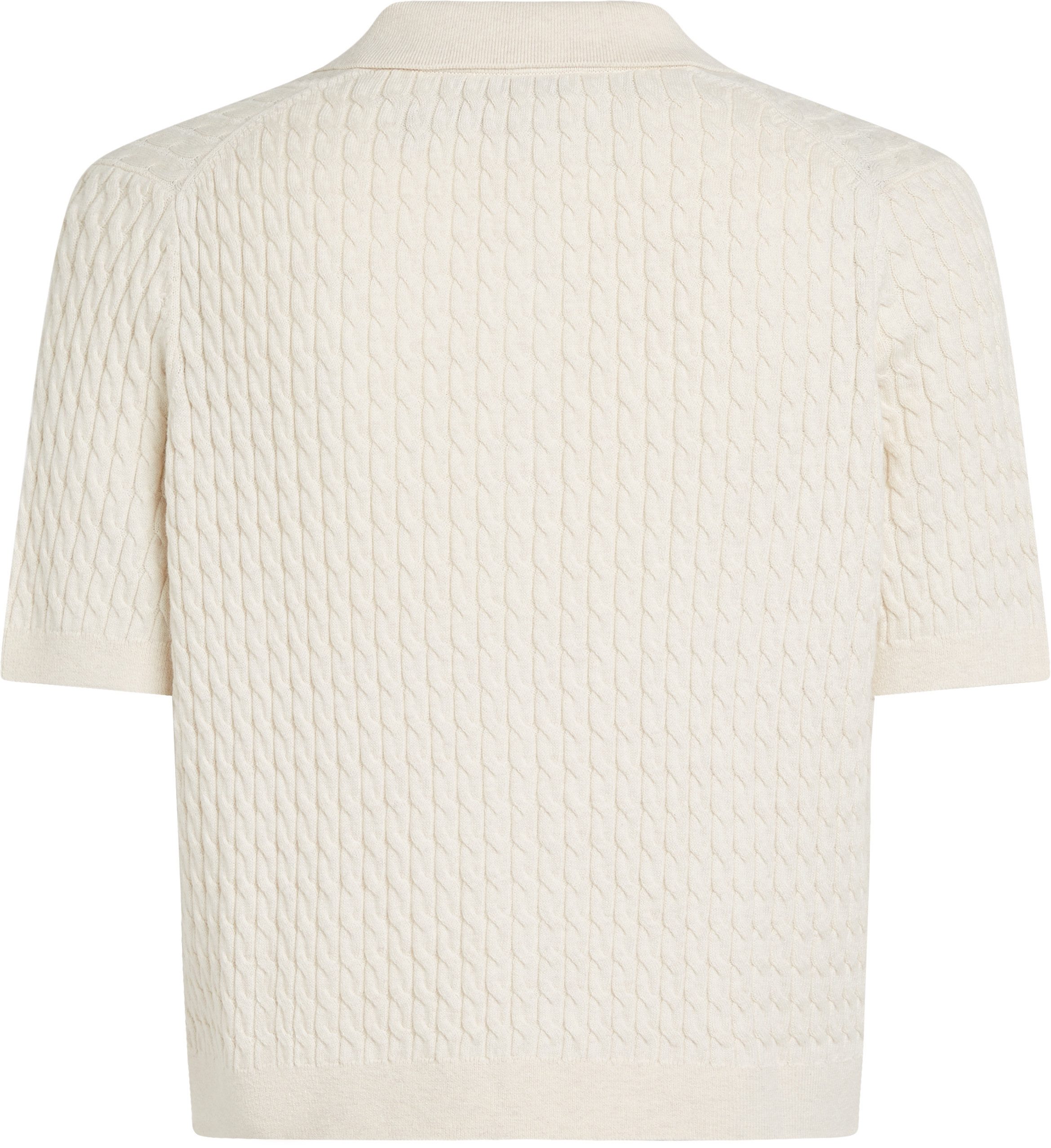 Tommy Hilfiger Trui met polokraag CO CABLE POLO SWEATER SS