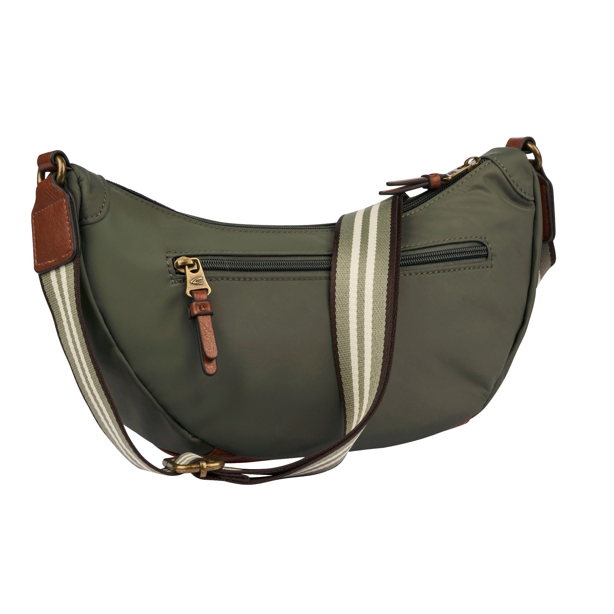 camel active Handtas Bari van hoogwaardig mat nylon met gestreept geweven band