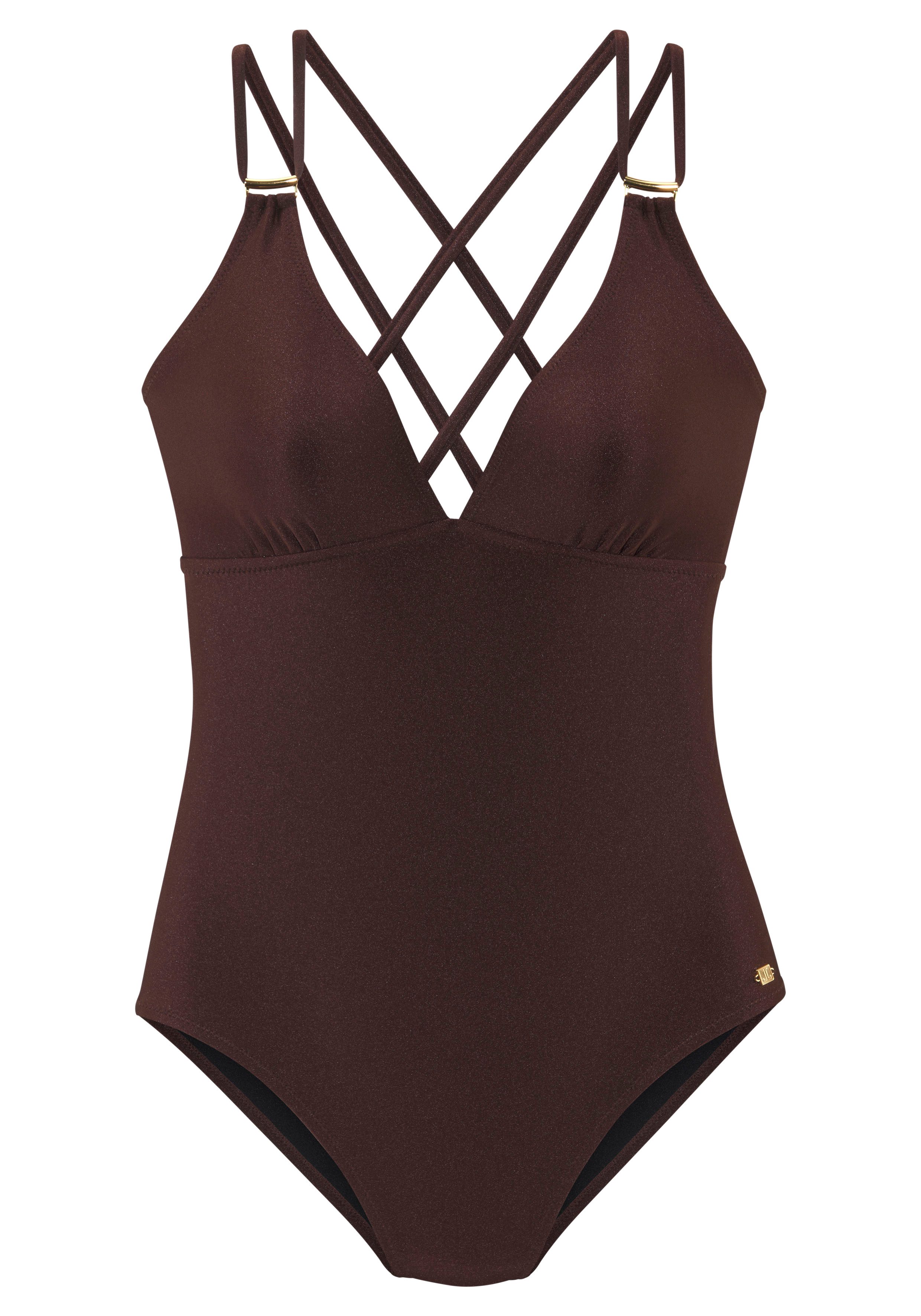 Jette Joop Badpak Giulia met goudkleurige glanzende coating en accessoires