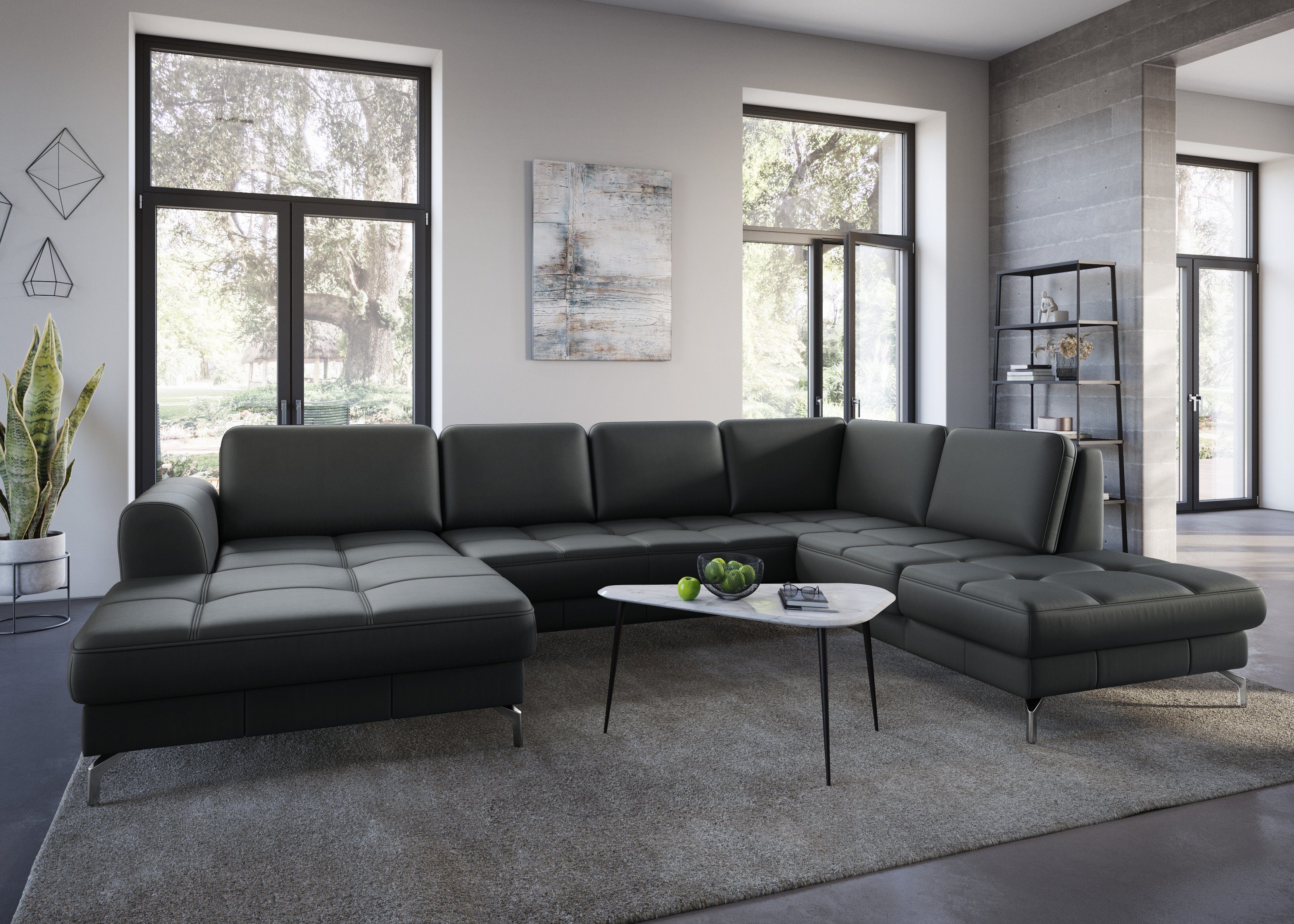 sit&more Zithoek Bendigo U-vorm inclusief zitdiepteverstelling, bodemvrijheid 12 cm, in 2 pootkleuren