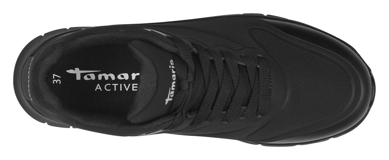 Tamaris Sneakers met sleehak vrijetijdsschoen, lage schoen, veterschoen met waterproof-uitrusting