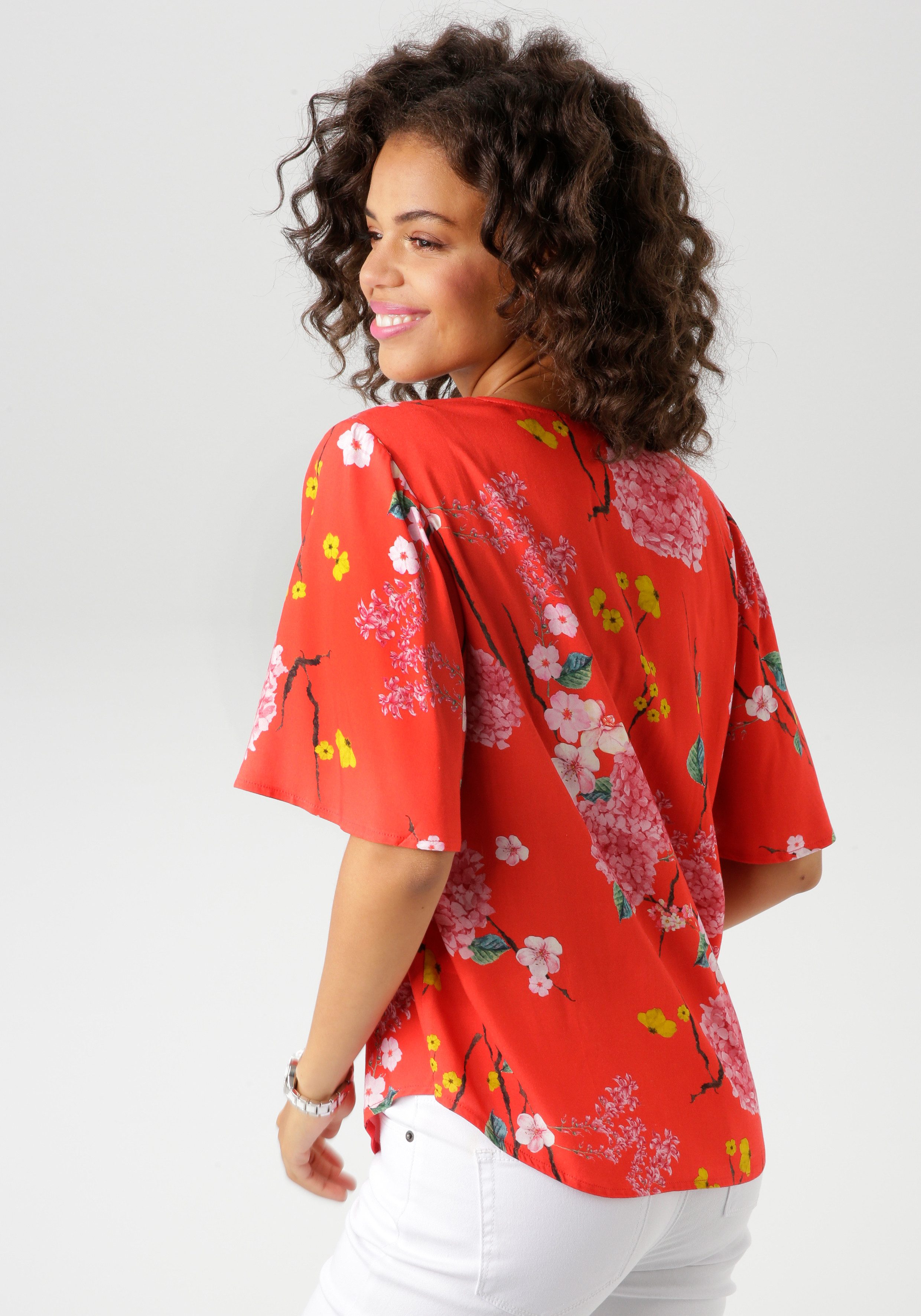 Aniston CASUAL Blouse zonder sluiting met harmonieuze bloemenprint
