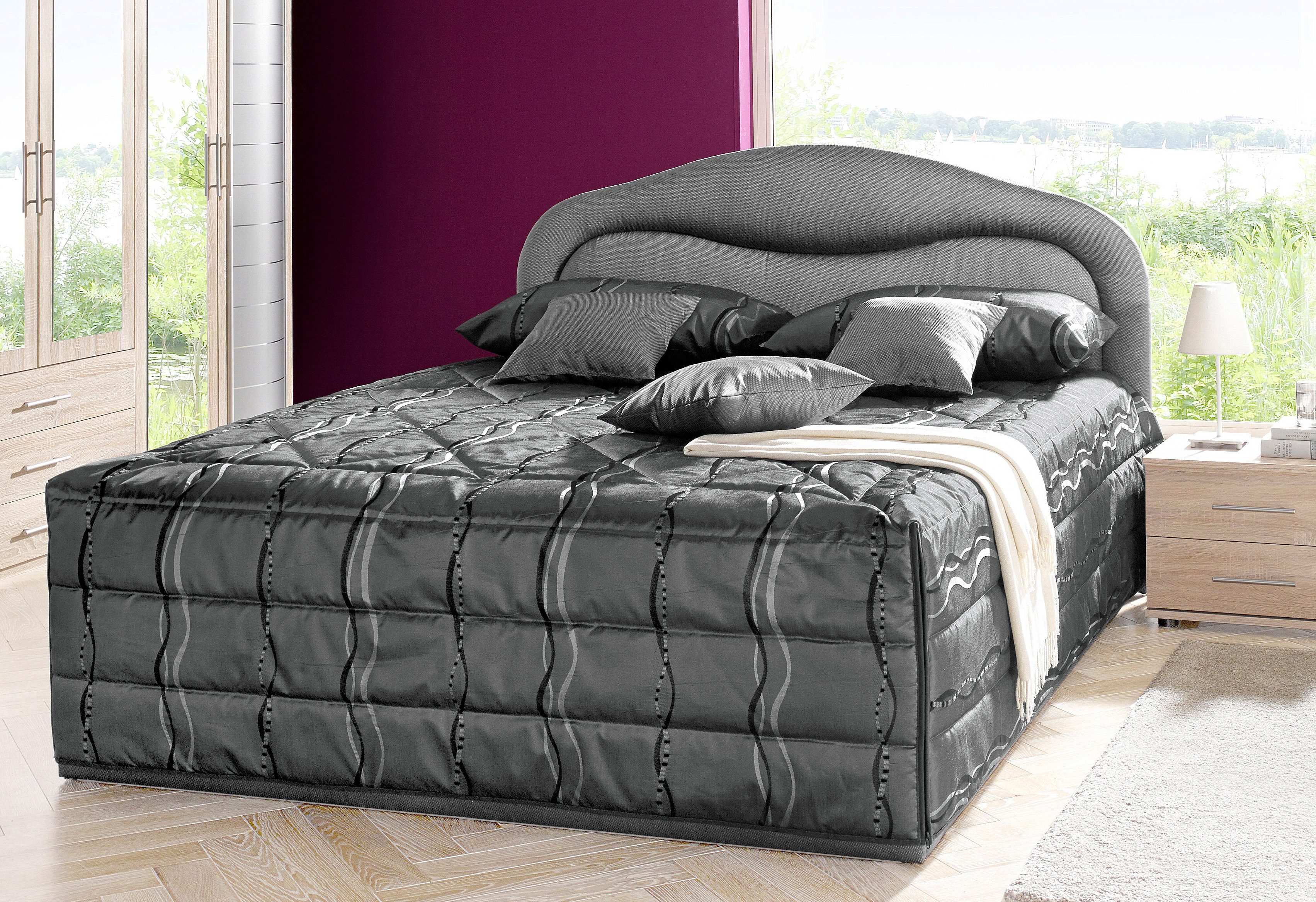 Westfalia Polsterbetten Gestoffeerd bed met bedkist bedden maat 132 cm x 212 cm x 42 cm grijs