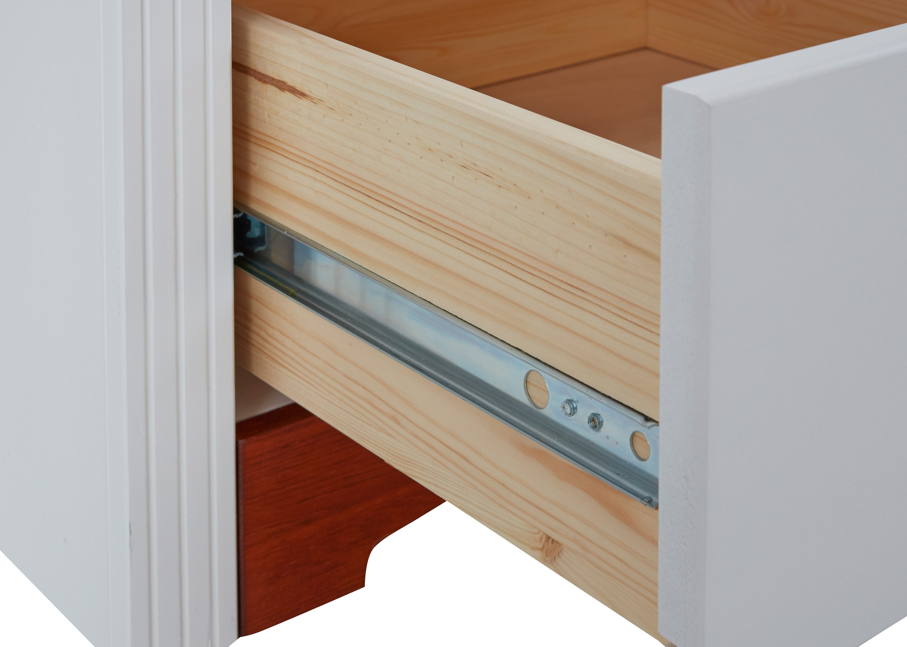 Home affaire Schuifdeurkast Konrad, landelijke stijl, rustiek, met lades + spiegel, kassettes massief dennenhout, fsc®-gecertificeerd, messing handgrepen, verschillende varianten