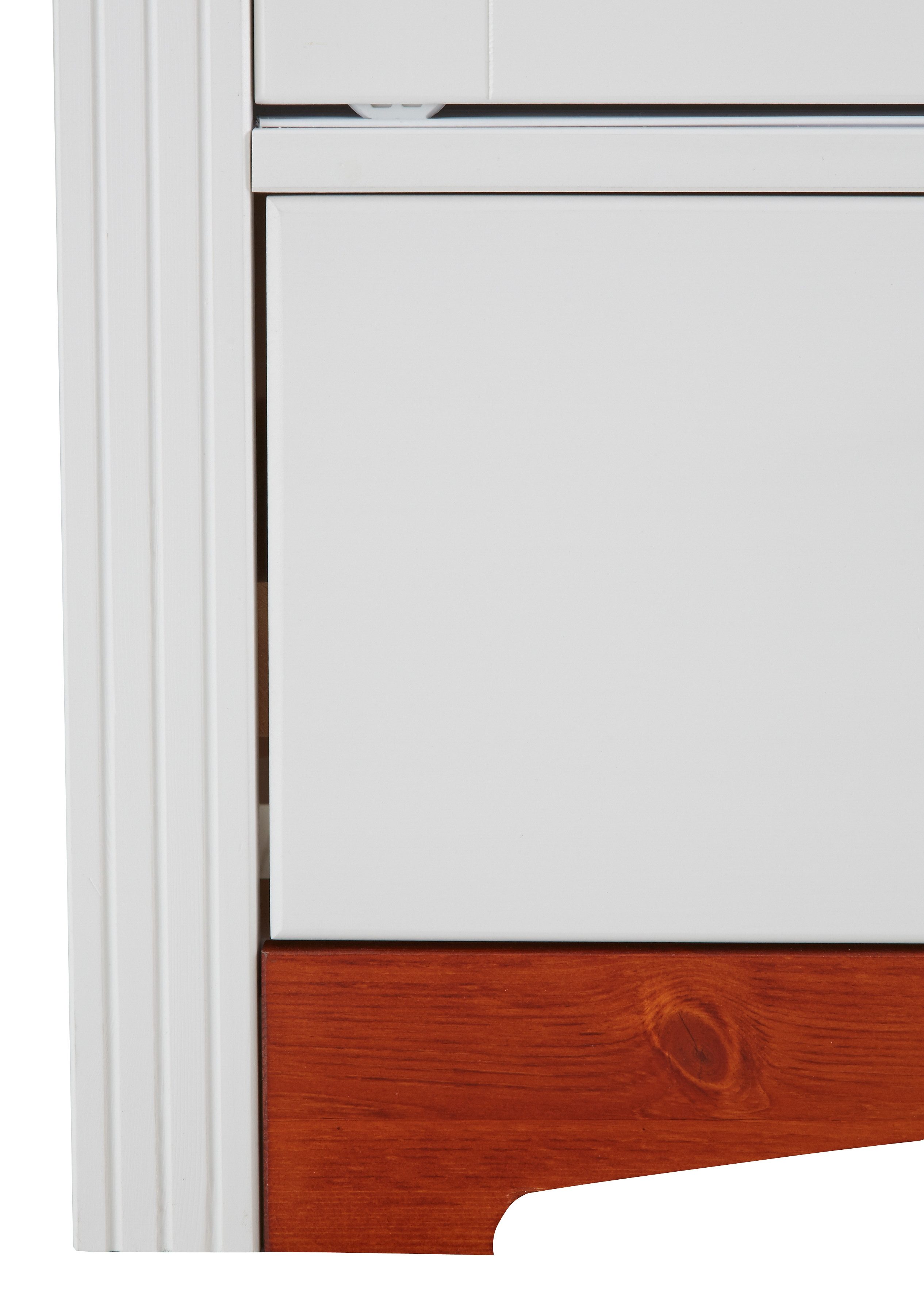 Home affaire Schuifdeurkast Konrad, landelijke stijl, rustiek, met lades + spiegel, kassettes massief dennenhout, fsc®-gecertificeerd, messing handgrepen, verschillende varianten