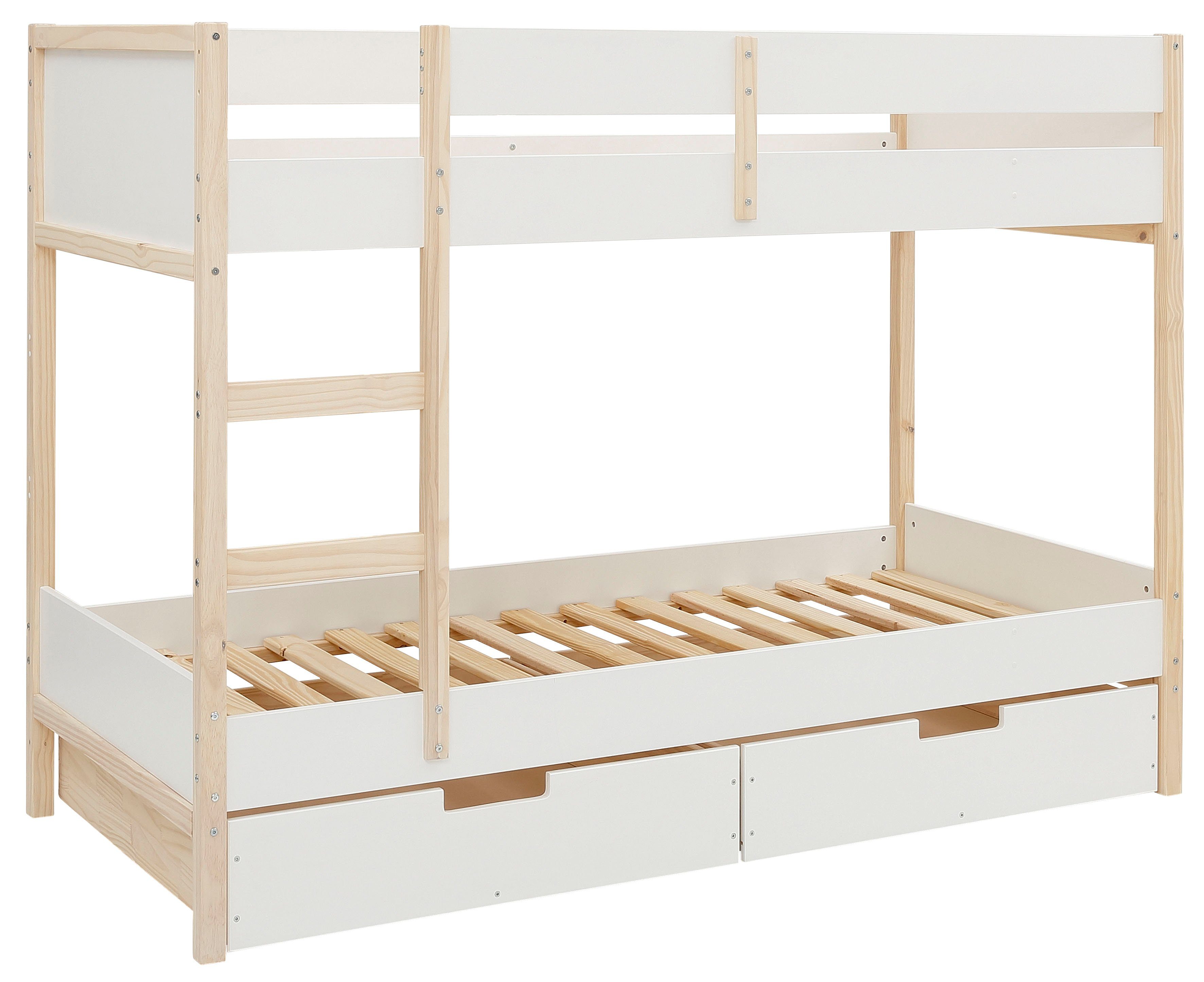 Lüttenhütt Stapelbed Janne Grenenhout, stapelbed, inclusief houten ladder, ligoppervlak 90x200 cm