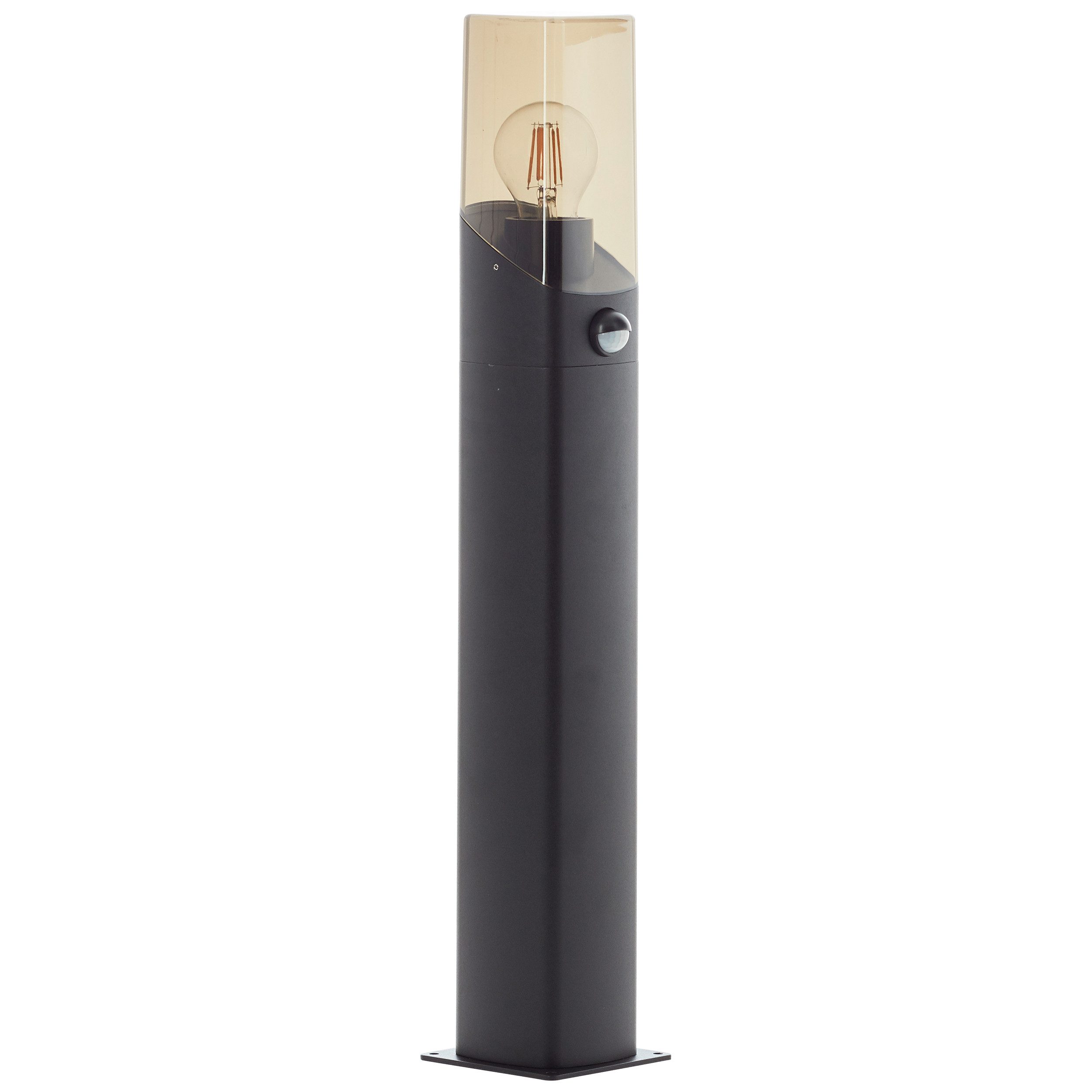 Brilliant Leuchten Staande lamp voor buiten Minou Buitenstaande lamp met bewegingssensor, 60 cm, E27, alu-gietwerk, zwart (1 stuk)