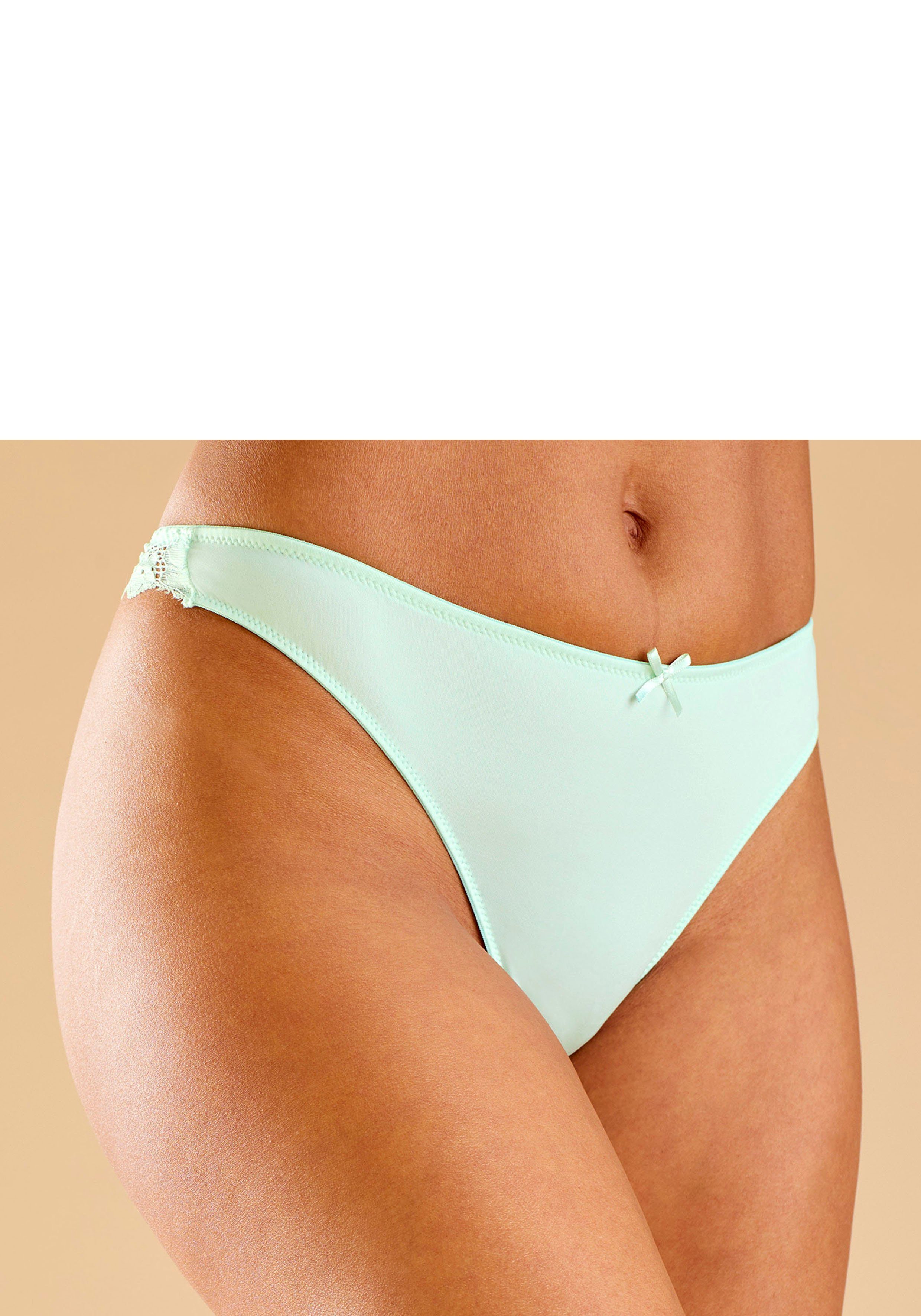 Petite fleur String achter geheel van fijne jacquard-kant (3 stuks)