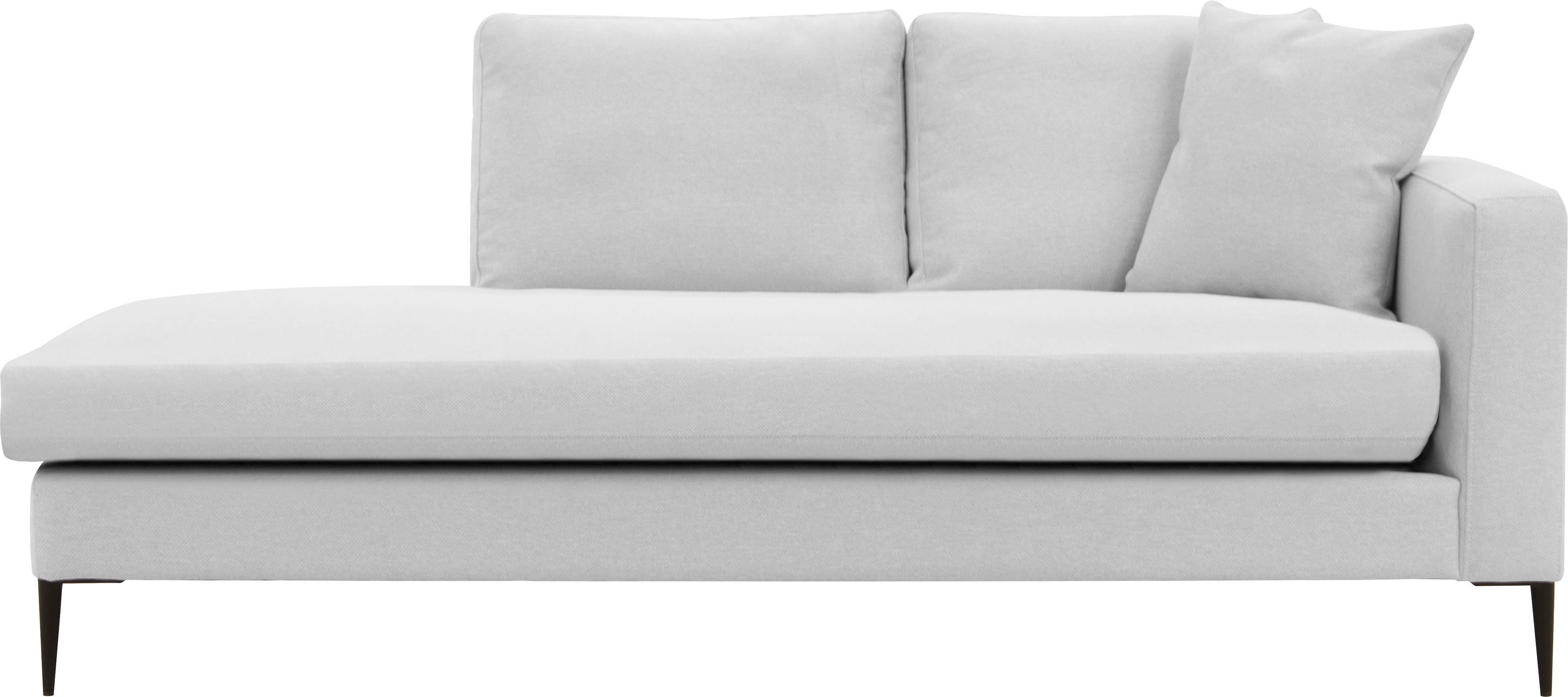 Leonique Récamier Cozy chaise longue, afmetingen B/D/H: 195/97/80 cm met los kussen en metalen poten, armleuning naar keuze links of rechts
