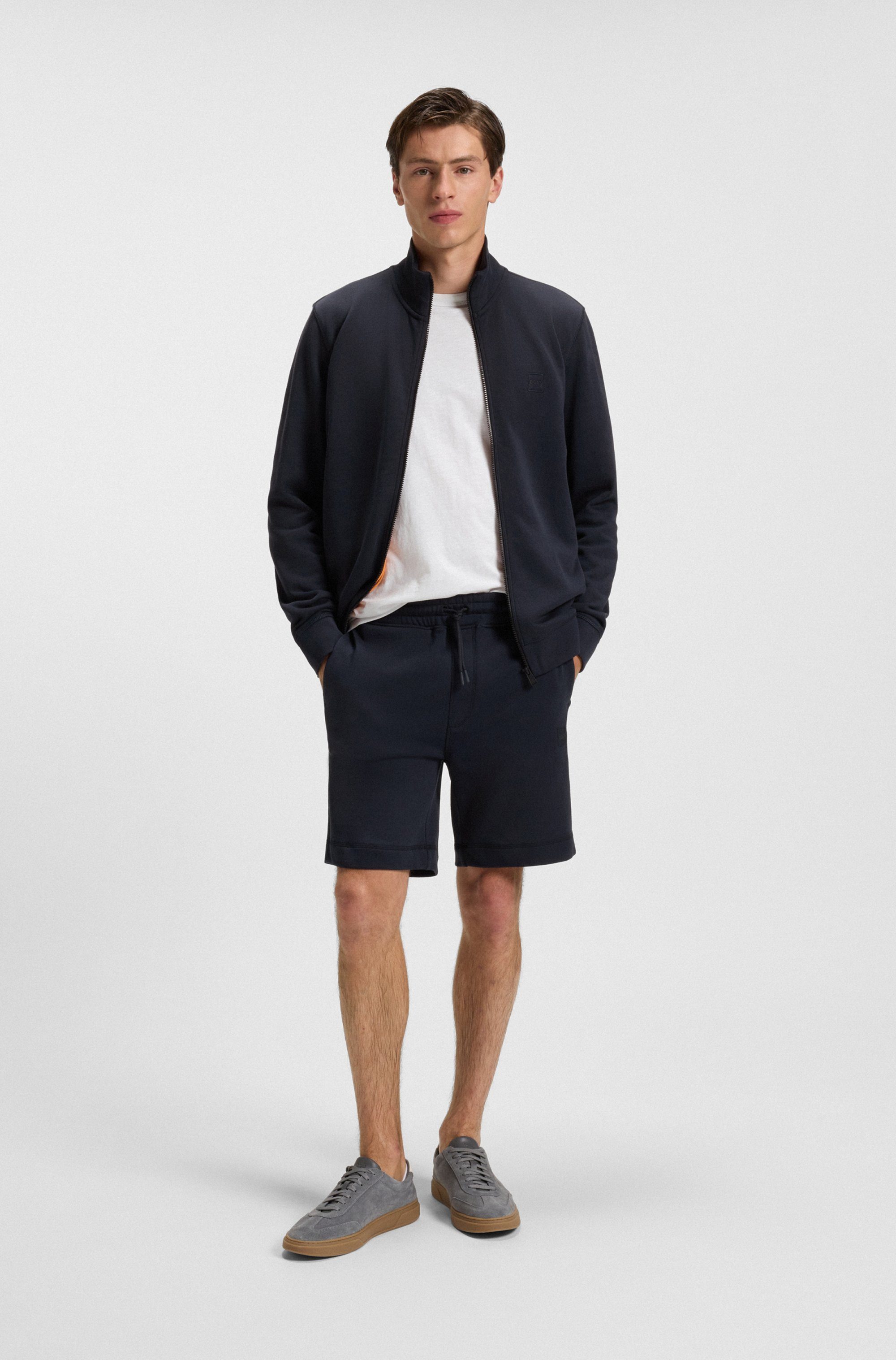 Boss Orange Sweatshort Sewalk met boss-merklabel