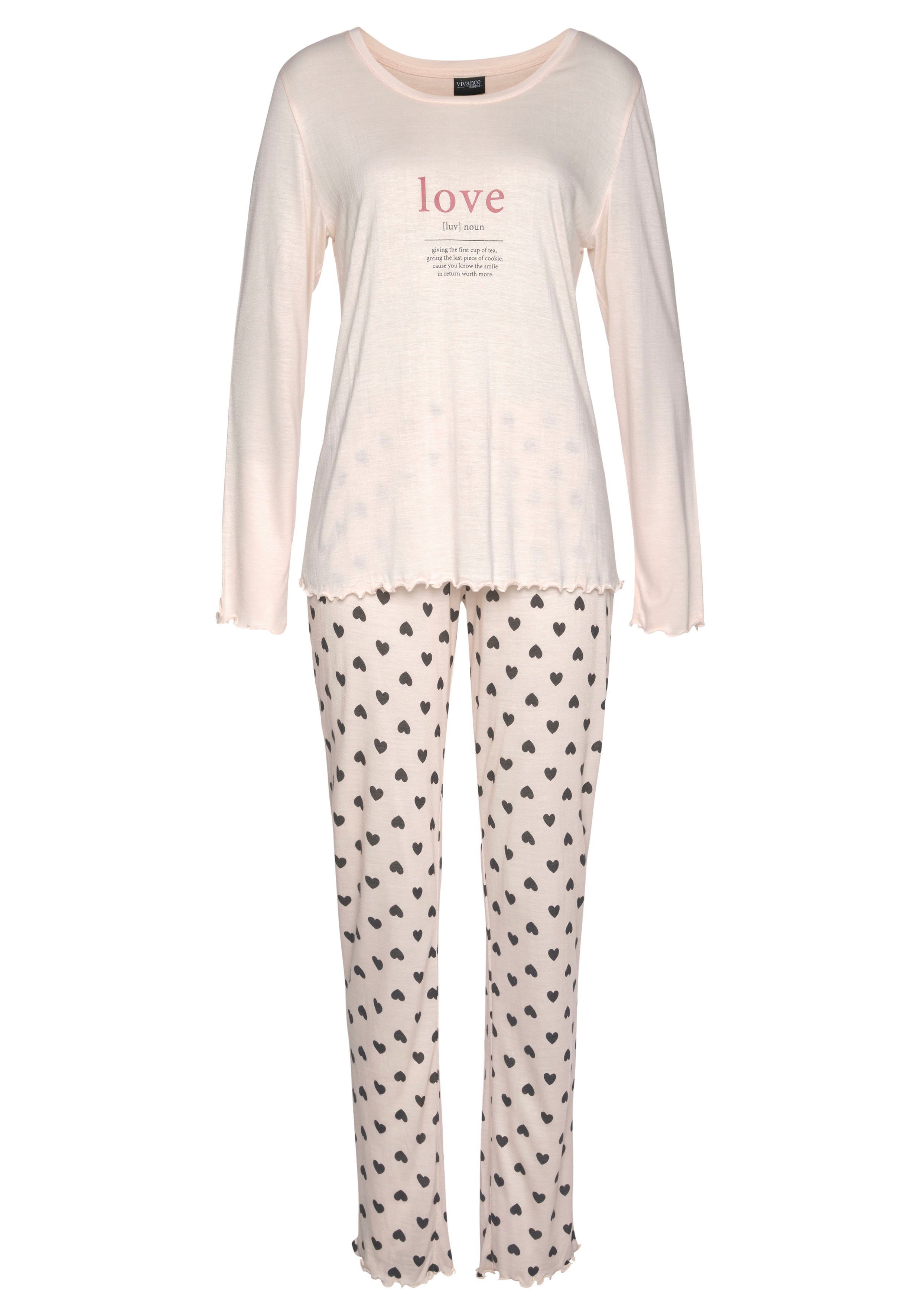 Vivance Dreams Pyjama met elegant printmotief (2-delig, 1 stuk)