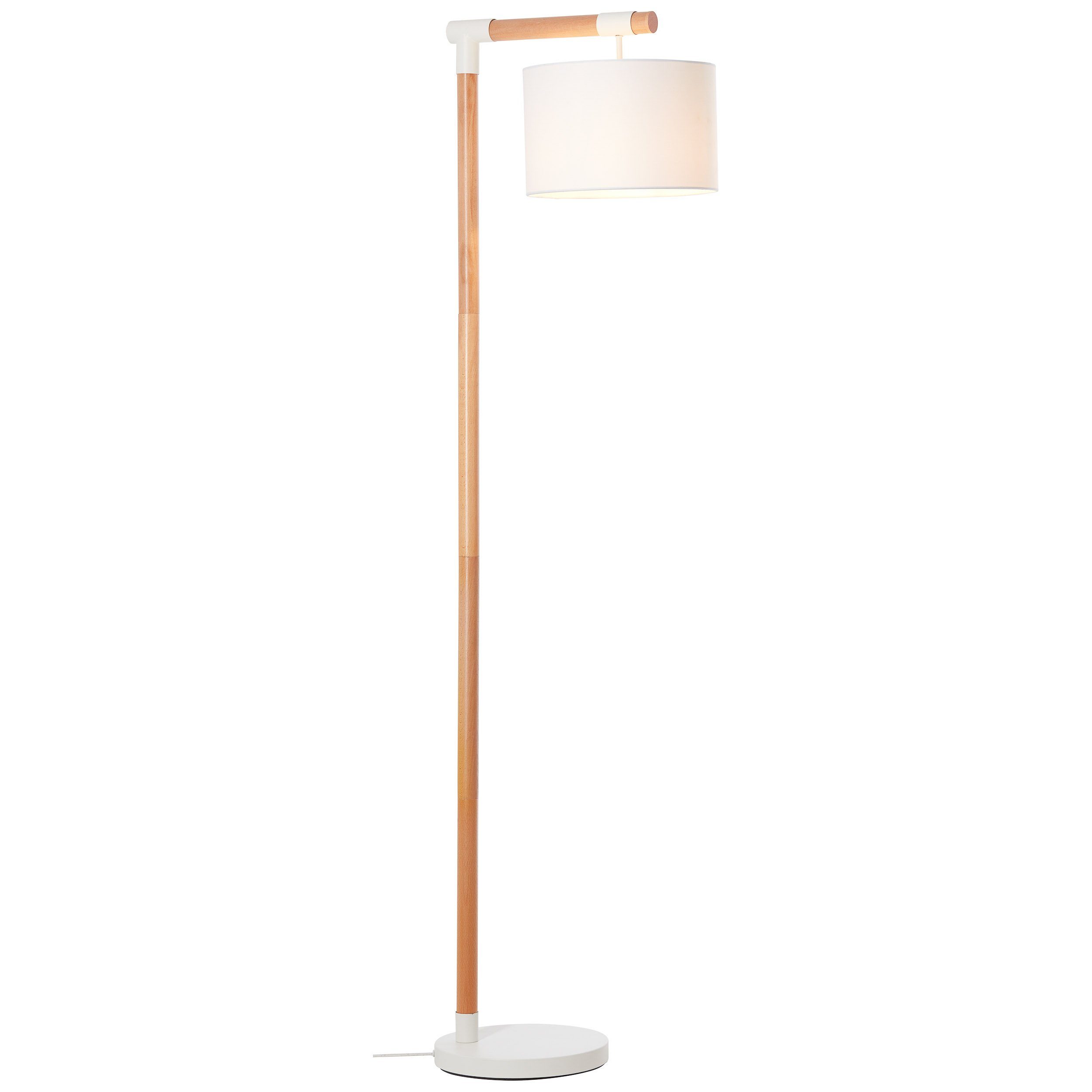BRILLIANT lamp Eloi vloerlamp 1,68 m naturel / wit | 1x A60, E27, 60W, geschikt voor standaardlampen (niet inbegrepen) | Schaal A ++ tot E | Met voetschakelaar