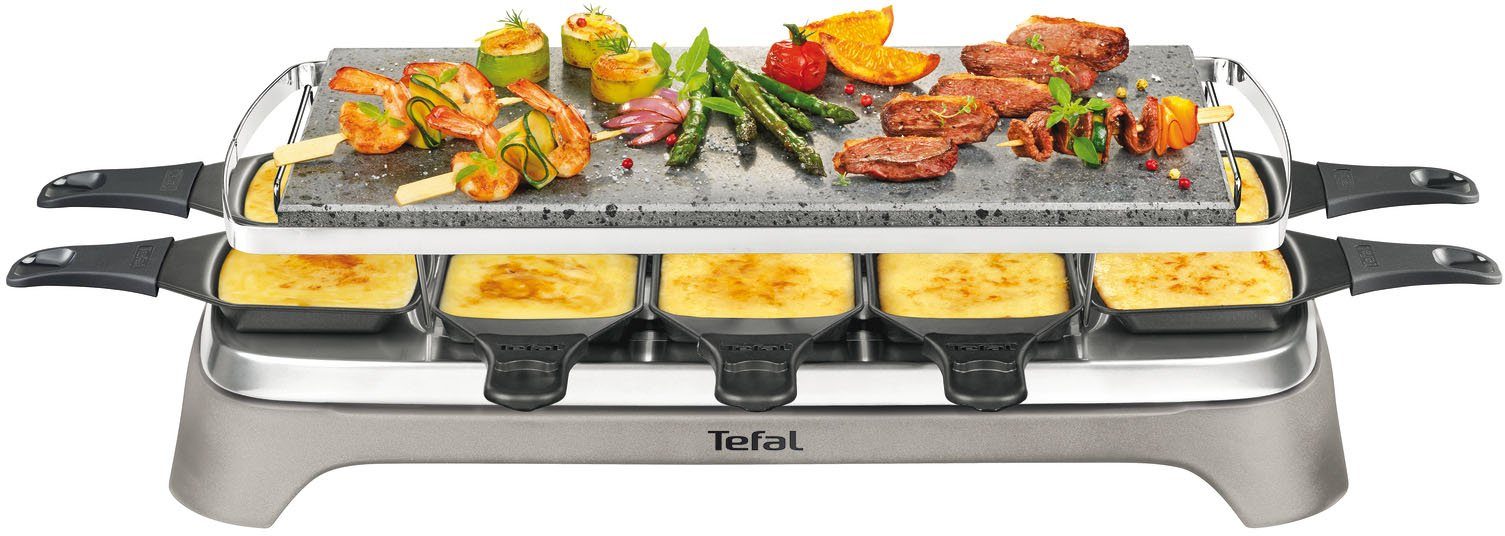 Tefal Raclette PR457B Pierrade Grillplaat van steen, pannetjes vaatwasmachinebestendig, PR457B