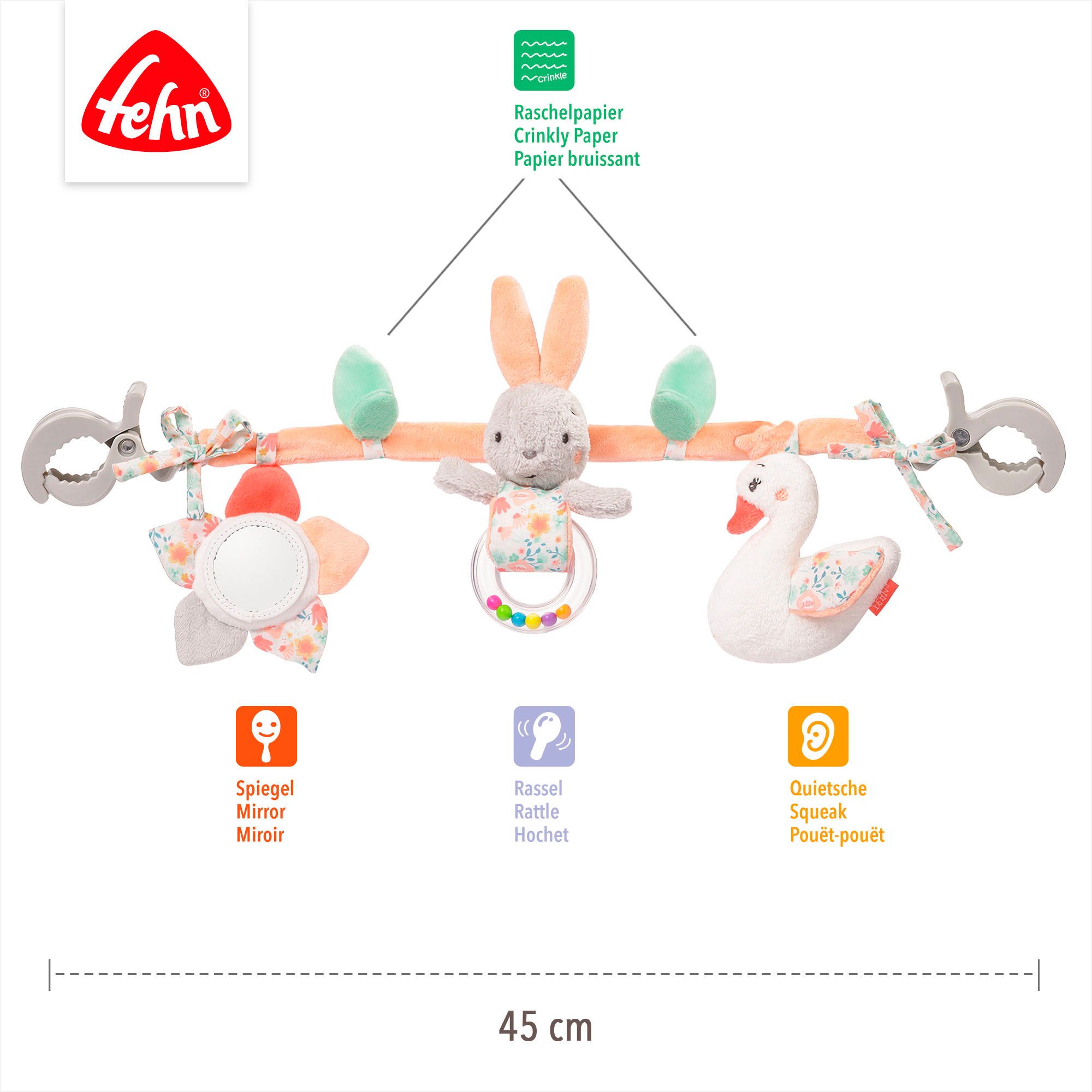 Fehn Kinderwagenketting Classic Stars, Schwanensee