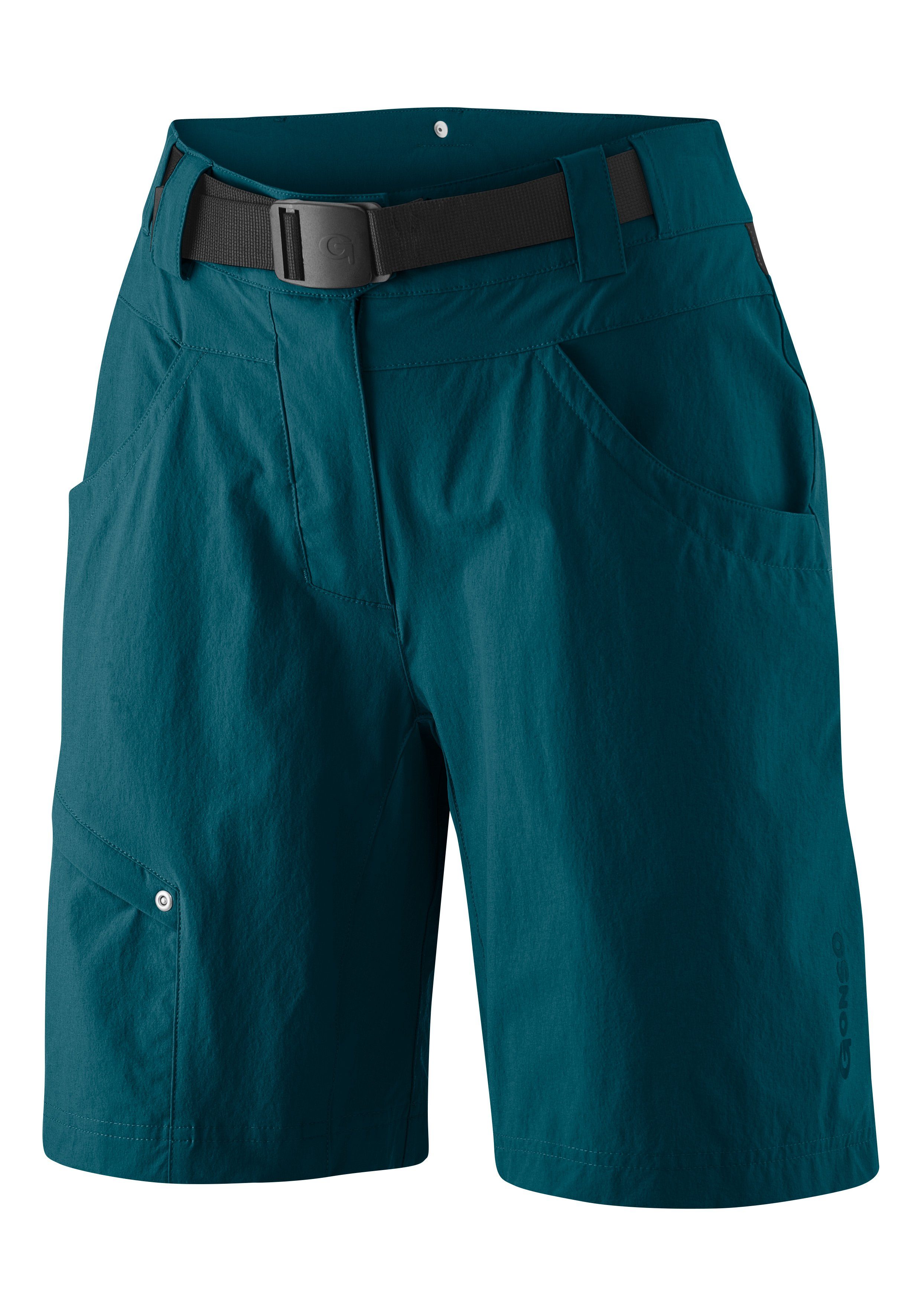 Gonso Fietsbroek Mira Basic korte damesfietsbroek met zitkussen, waterafstotend, inclusief riem