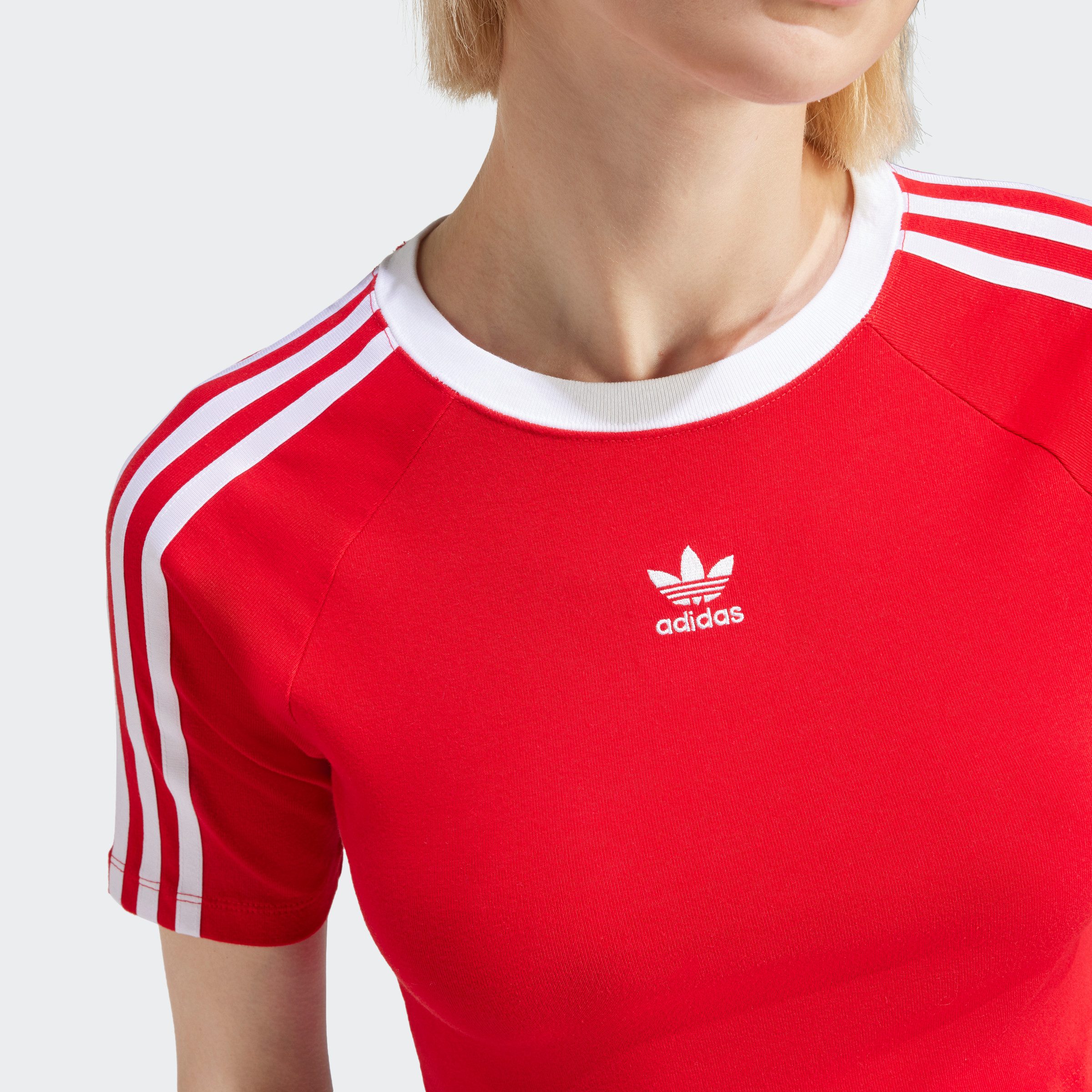 adidas Originals T-shirt 3 S BABY TEE Cropped drie-strepen shirt
