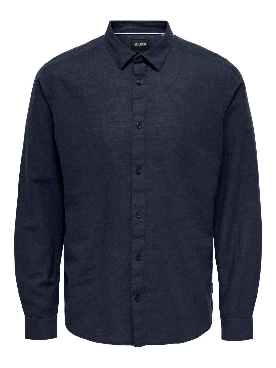 ONLY & SONS Overhemd met lange mouwen ONSCAIDEN LS SOLID LINEN SHIRT NOOS