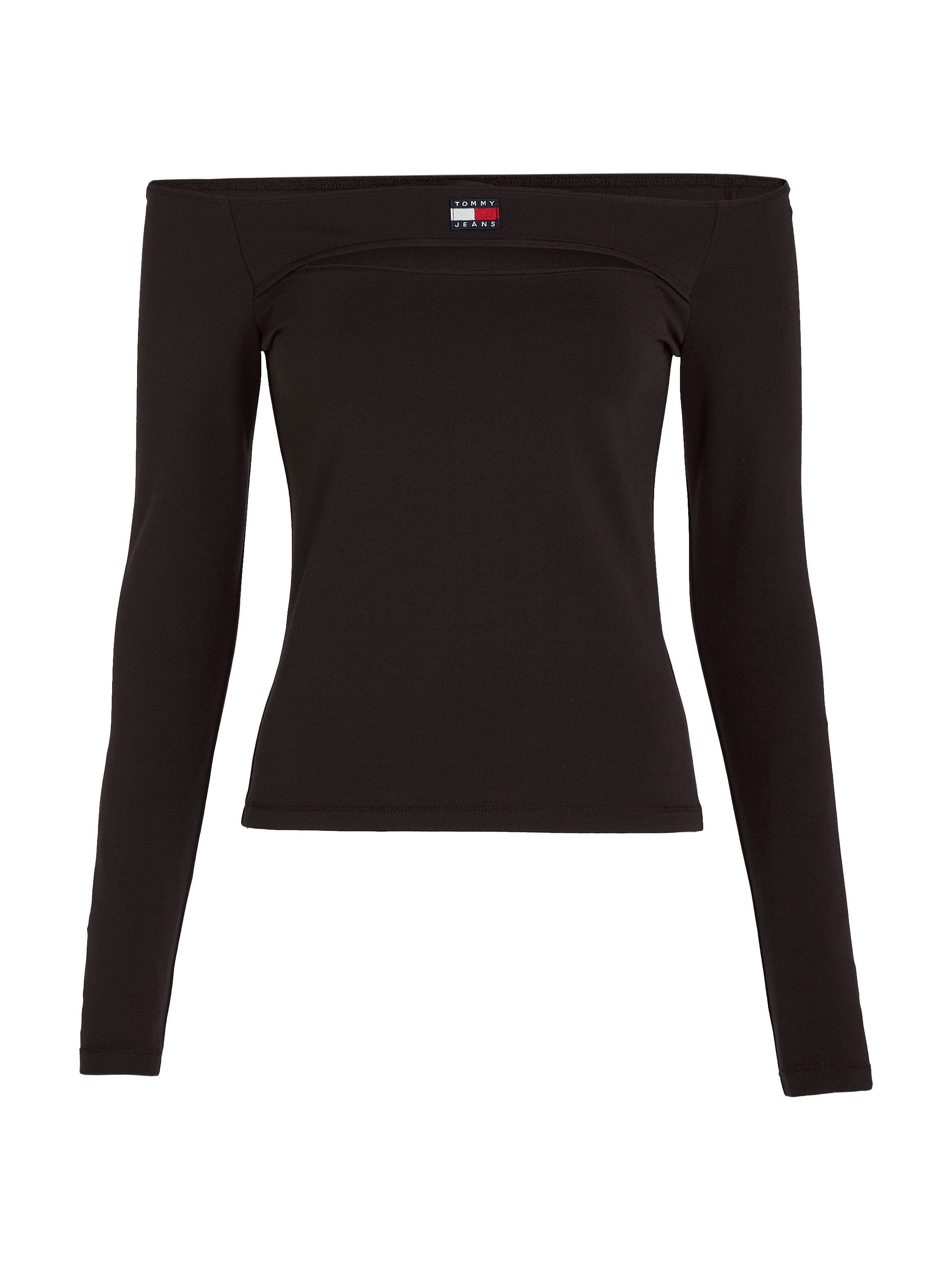 TOMMY JEANS Shirt met lange mouwen TJW SLIM BADGE CUTOUT TOP LS