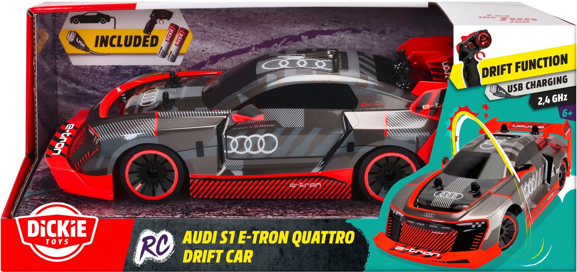 Dickie Toys Radiografisch bestuurbare auto Audi S1 E-Tron Quattro drift Car