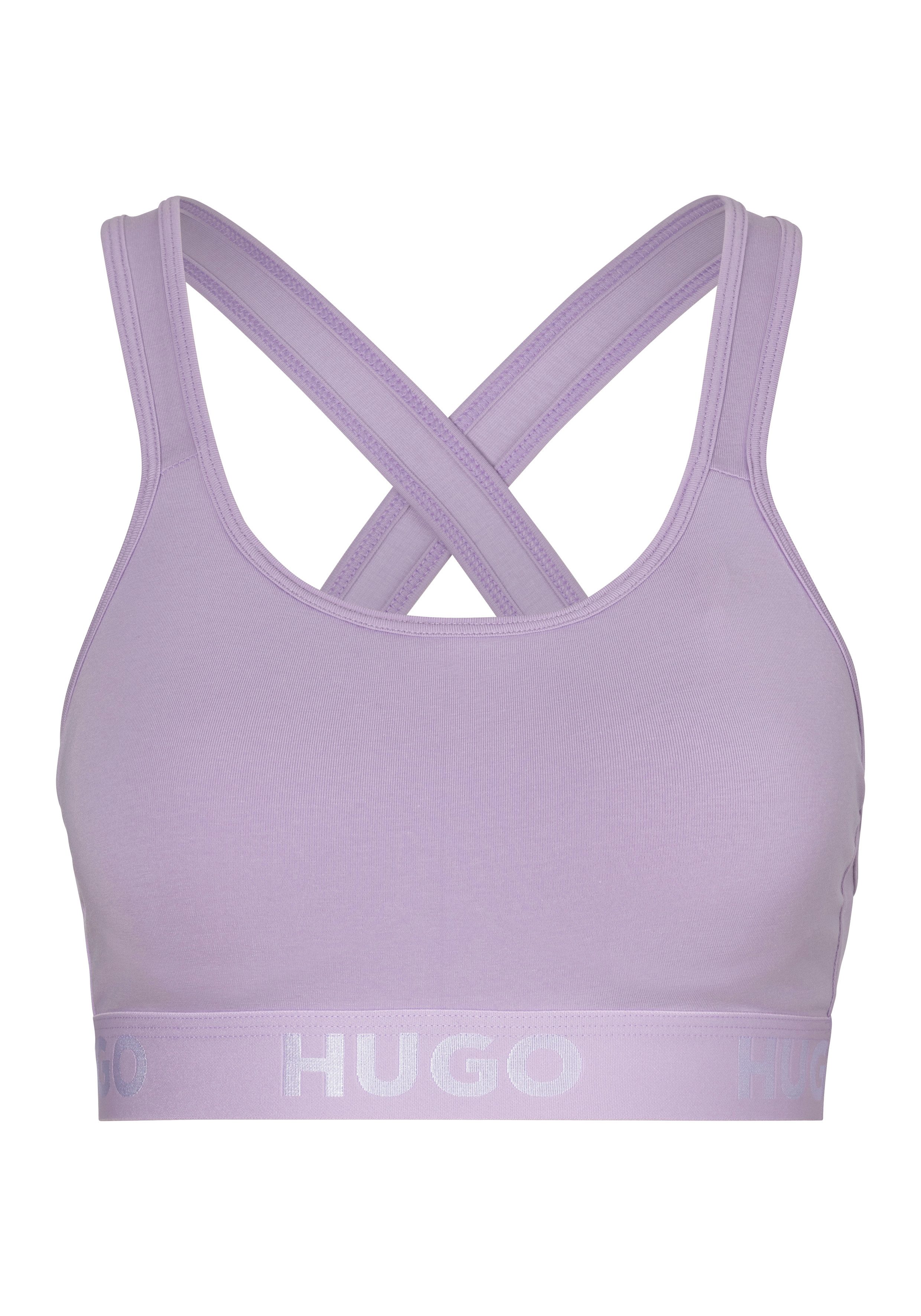HUGO underwear Bralette-bh BRALETTE PADDED SPOR met hugo logo aan de tailleband dames bralettes maat XS paars