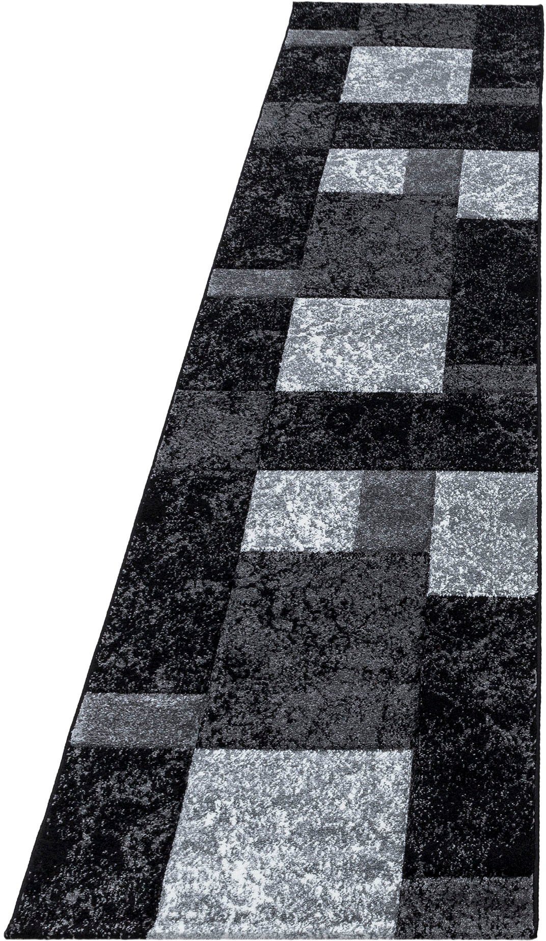 Ayyildiz Teppiche Loper Hawaï 1330 met de hand gesneden reliëfpatroon, 80 cm x 300 cm (bxl) lopers maat 80x300 cm zwart
